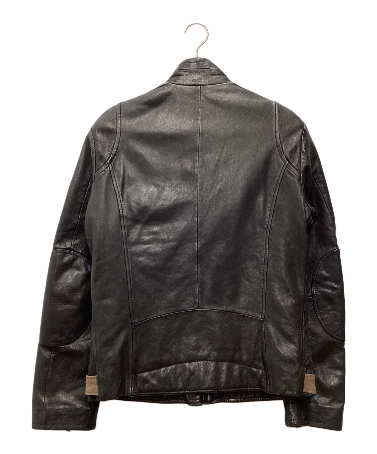 中古・古着通販】DIESEL (ディーゼル) 切替レザージャケット ブラウン