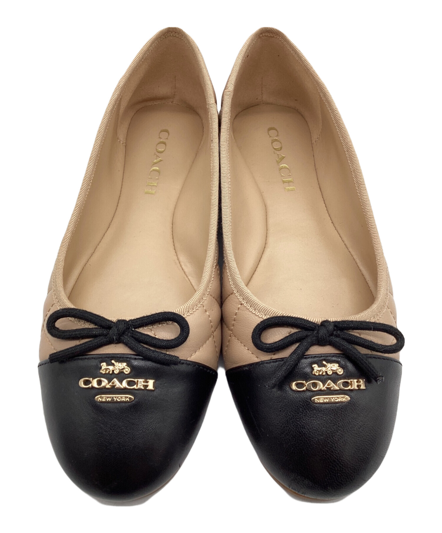 ⭐︎ご専用ページです⭐︎COACH コーチ　フラットシューズ　バレエシューズ 中古・古着通販】COACH (コーチ) バレエフラットシューズ ベージュ