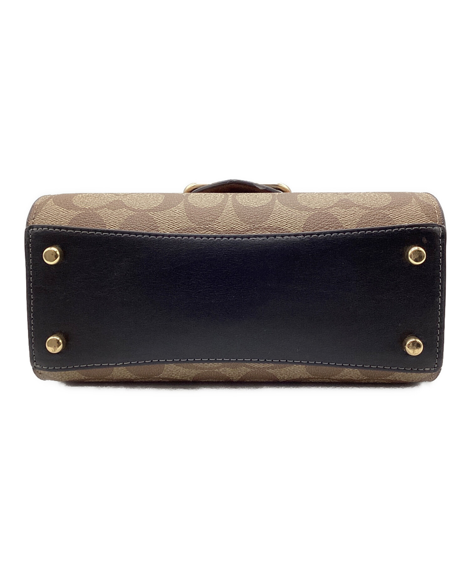 COACH コーチ ショルダーバッグ - 茶x黒(総柄) 【古着】【中古】 中古・古着通販】COACH (コーチ) ショルダーバッグ モーガン トップ