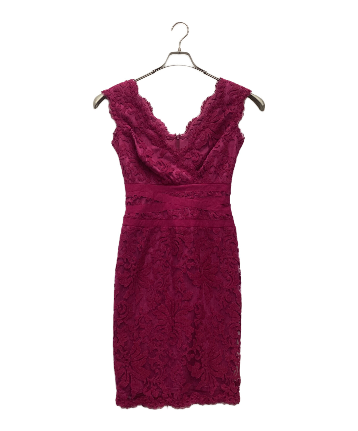 美品✨TADASHI SHOJI タダシショージ ドレス ワンピース レース 赤 中古・古着通販】TADASHI SHOJI (タダシ ショージ) レース ウエスト