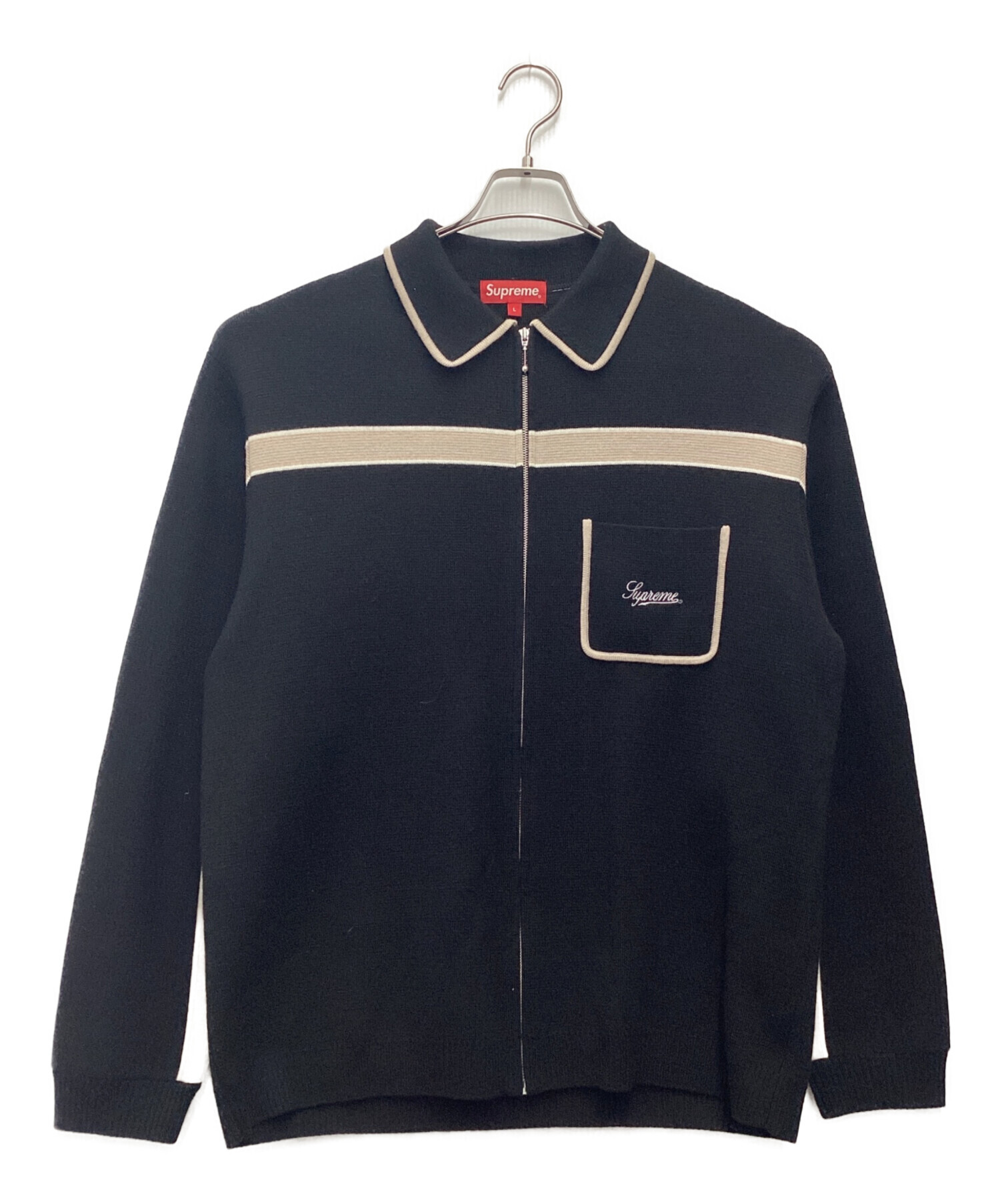 トップス Supreme chest stripe zip up cardigan L 中古・古着通販】Supreme (シュプリーム) Chest Stripe Zip Up Cardiga