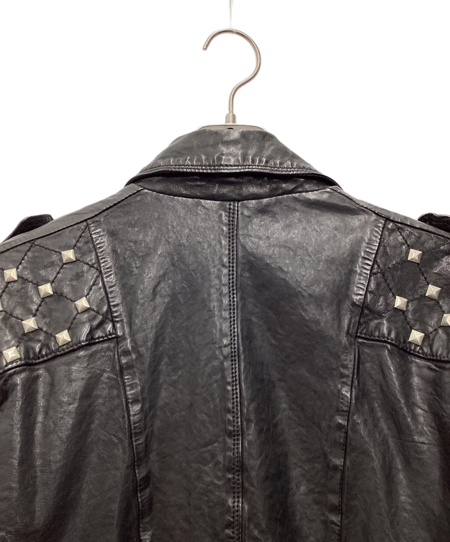 中古・古着通販】DIESEL (ディーゼル) スタッズライダースジャケット
