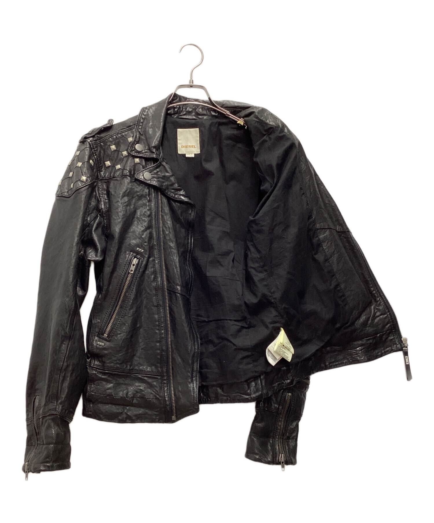 中古・古着通販】DIESEL (ディーゼル) スタッズライダースジャケット