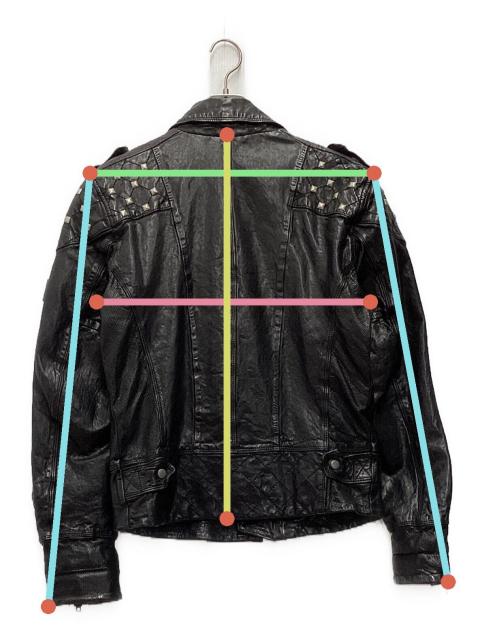 中古・古着通販】DIESEL (ディーゼル) スタッズライダースジャケット