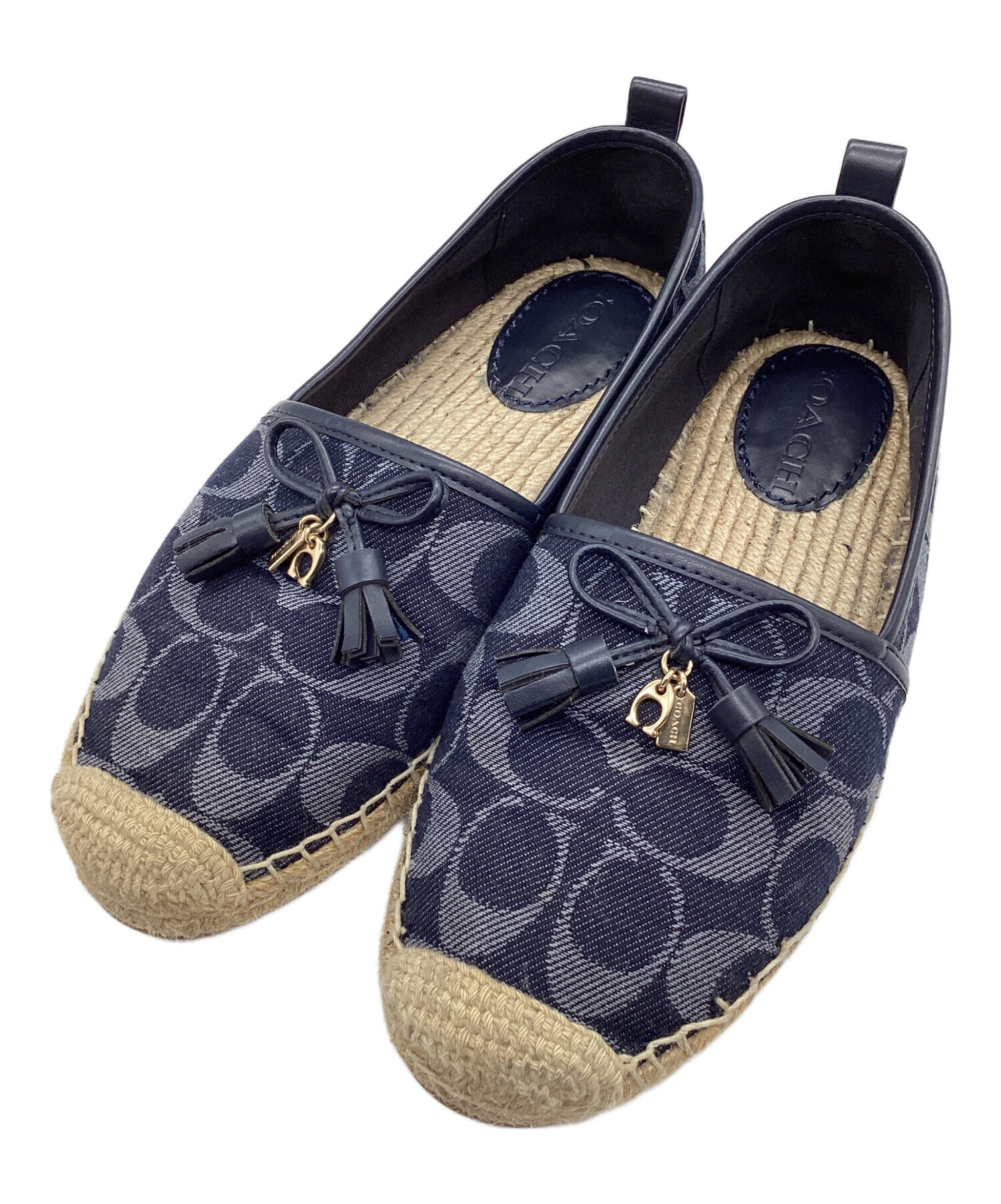 中古・古着通販】COACH (コーチ) スリッポン ネイビー サイズ:SIZE 