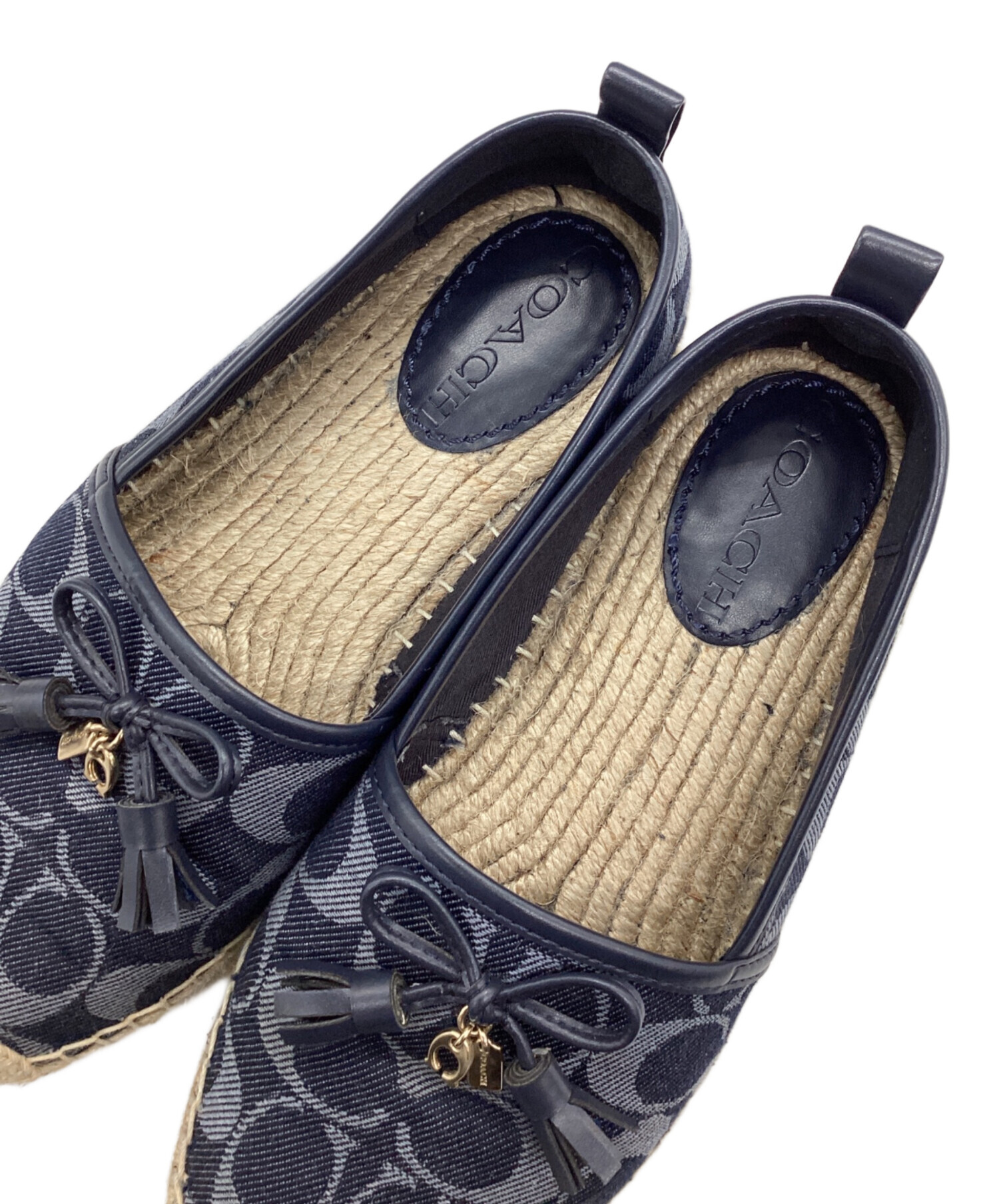 中古・古着通販】COACH (コーチ) スリッポン ネイビー サイズ:SIZE 