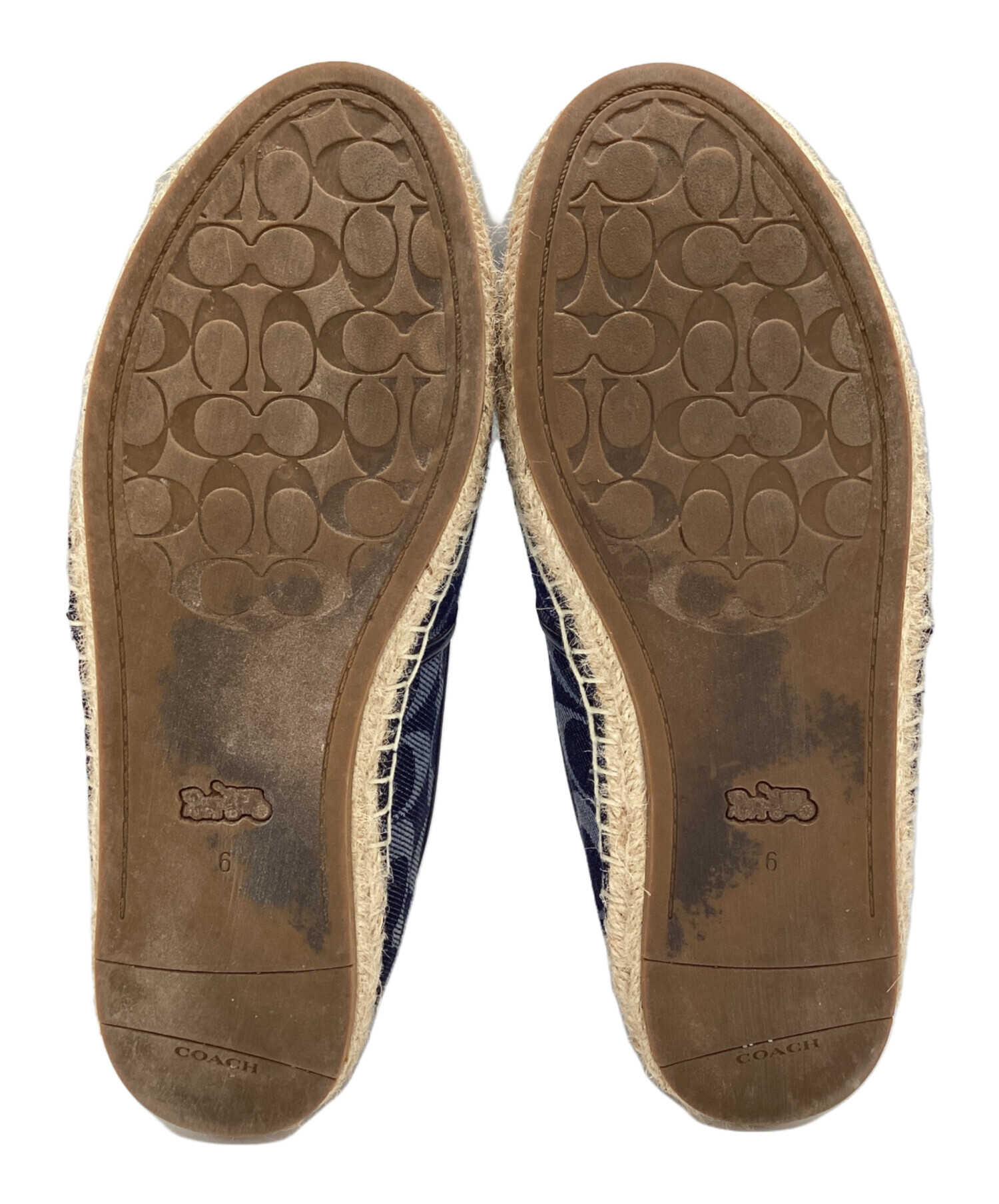 中古・古着通販】COACH (コーチ) スリッポン ネイビー サイズ:SIZE 