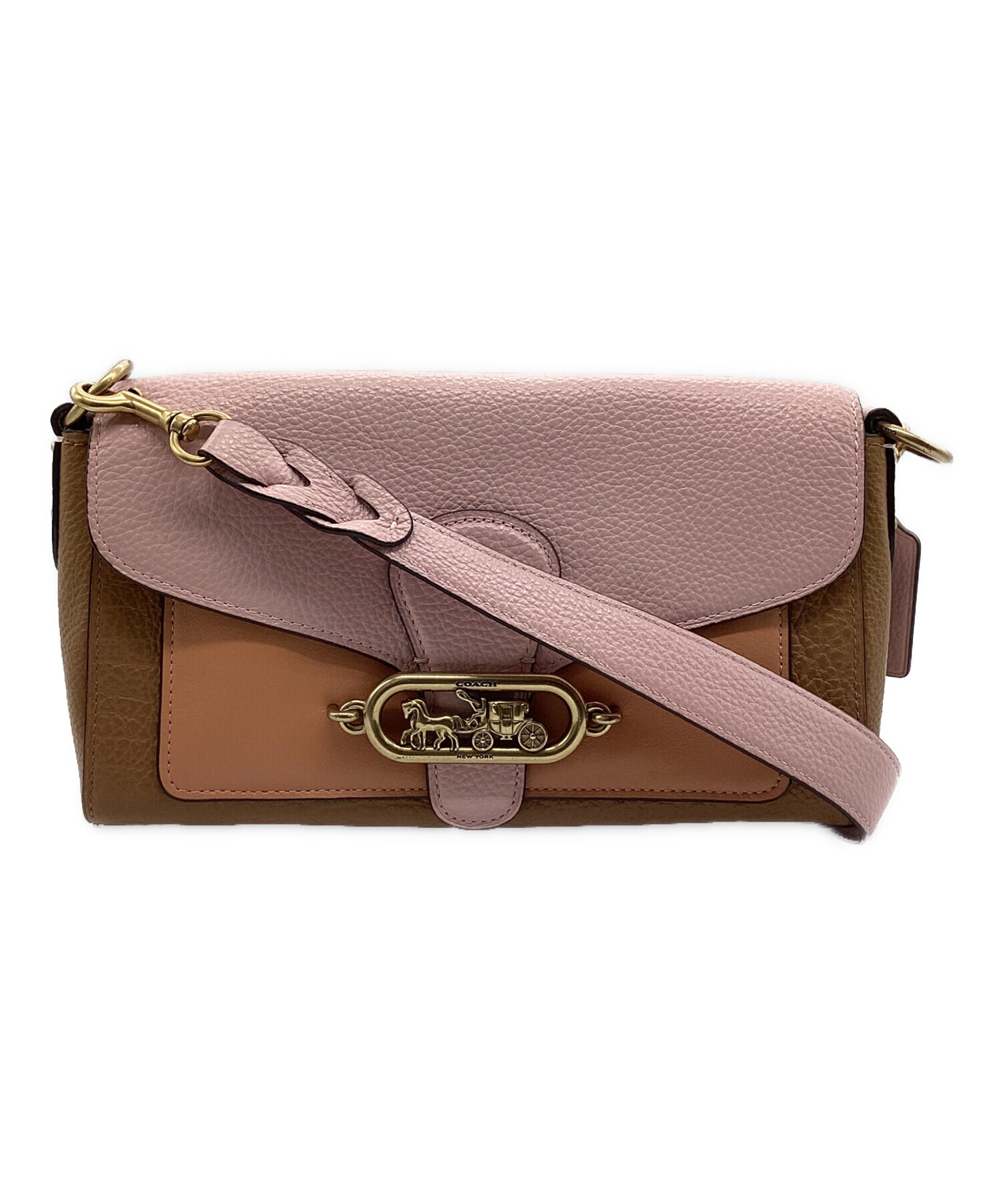 中古・古着通販】COACH (コーチ) 2WAYバッグ ブラウン×ピンク
