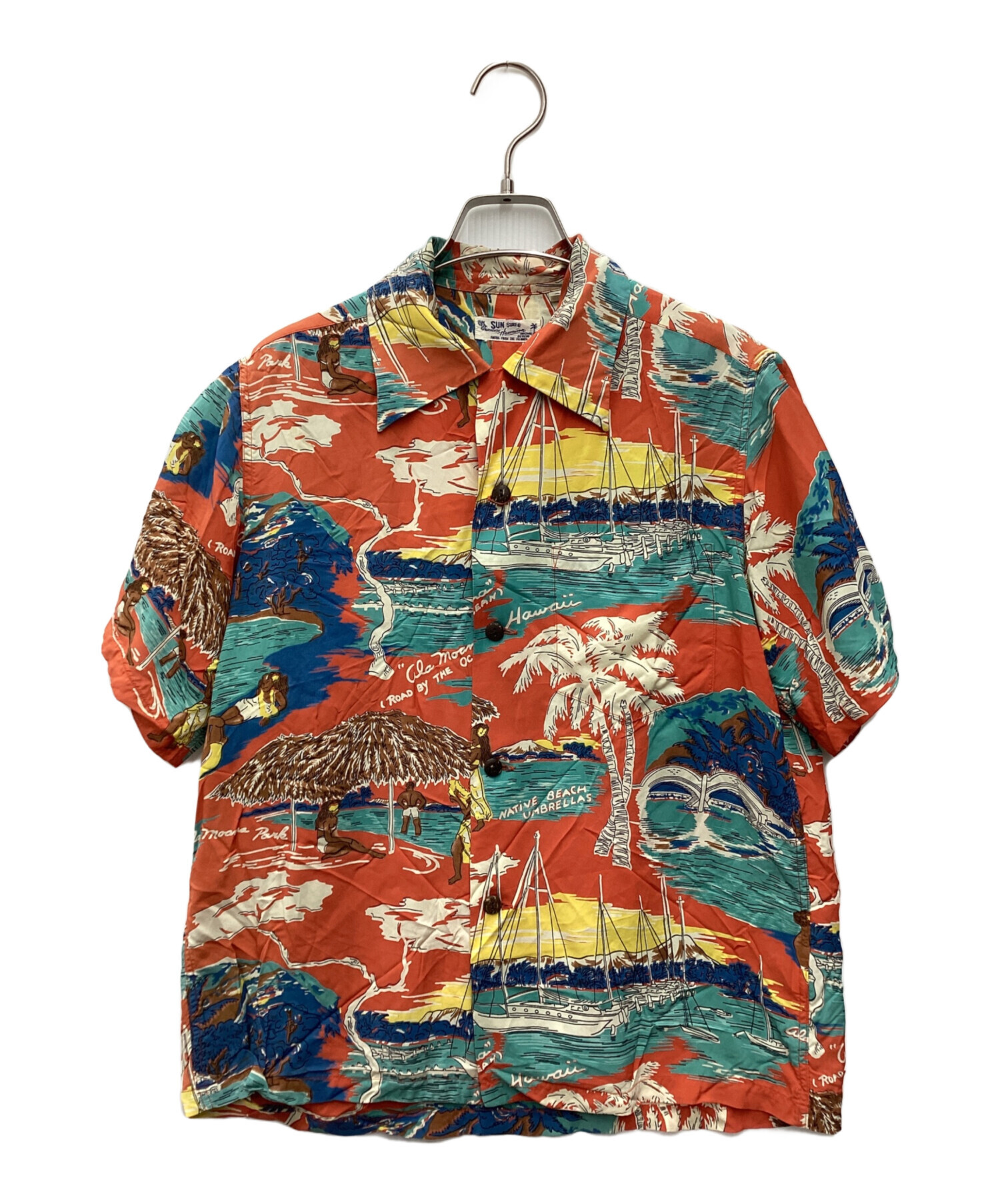 中古・古着通販】Sun Surf (サンサーフ) アロハシャツ オレンジ サイズ