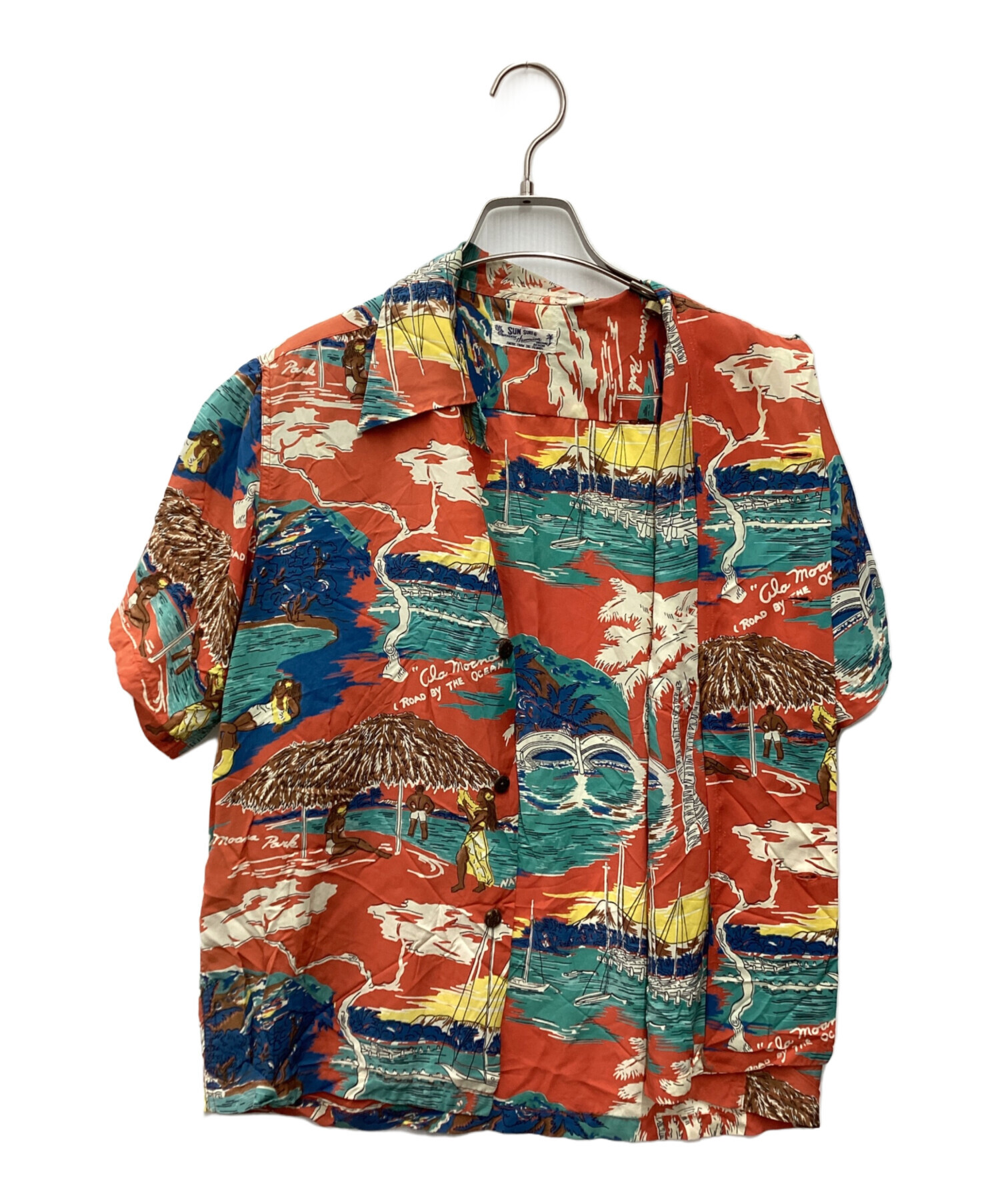 中古・古着通販】Sun Surf (サンサーフ) アロハシャツ オレンジ サイズ