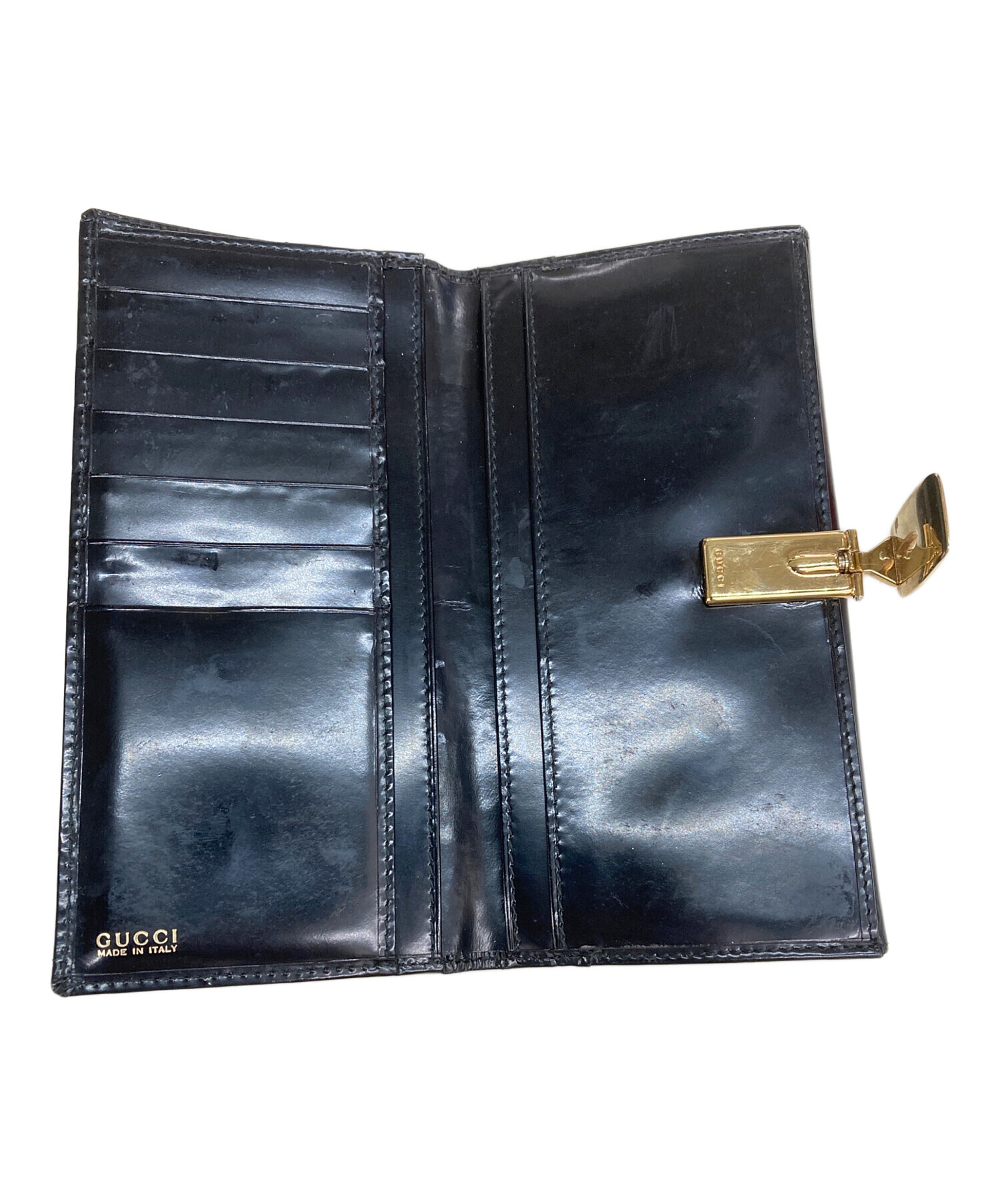 中古・古着通販】GUCCI (グッチ) 2つ折り長財布 ブラック｜ブランド