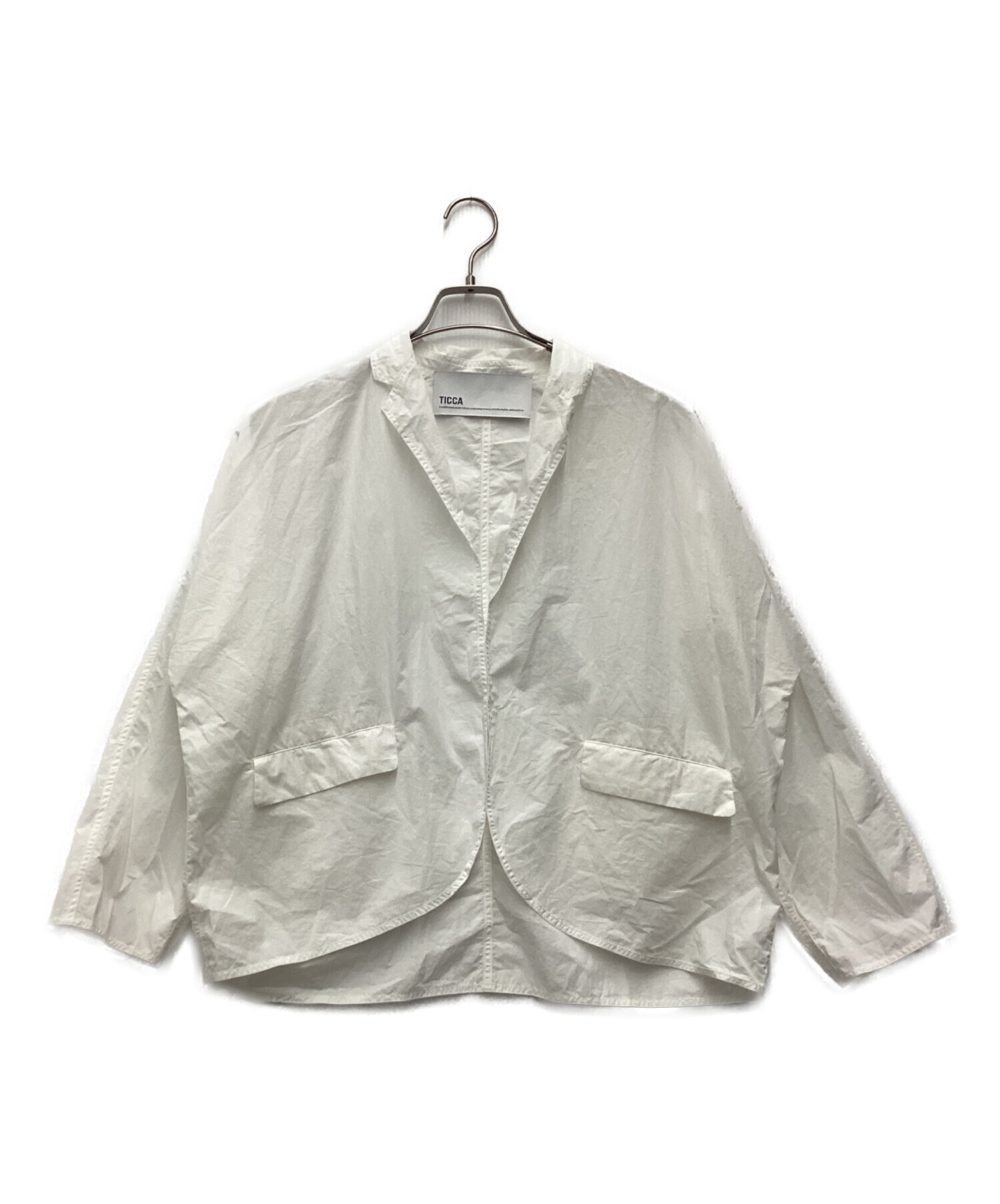中古・古着通販】ticca (ティッカ) ハーフシャツジャケット ホワイト