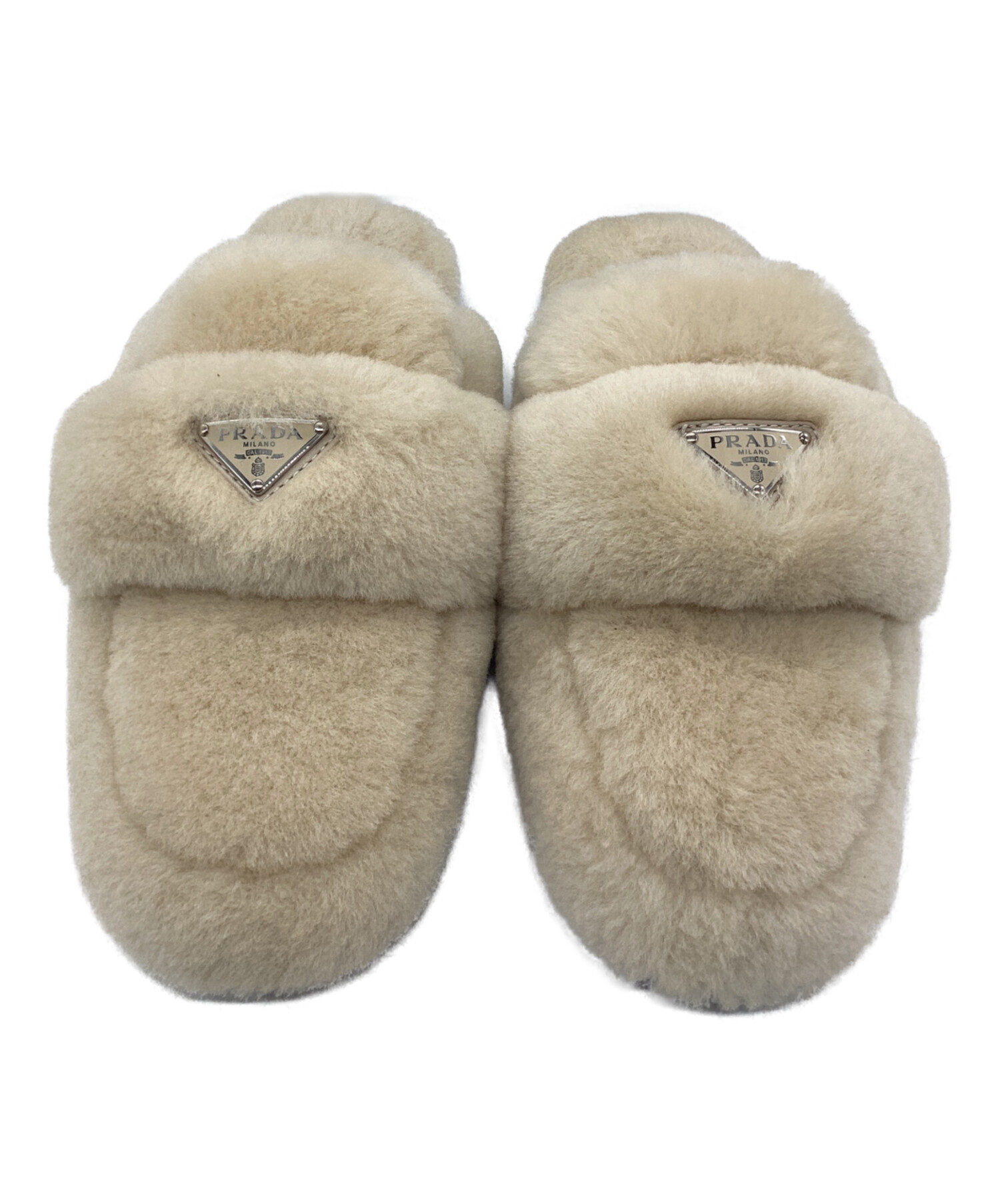 中古・古着通販】PRADA (プラダ) ミュール ベージュ サイズ:SIZE 23.5