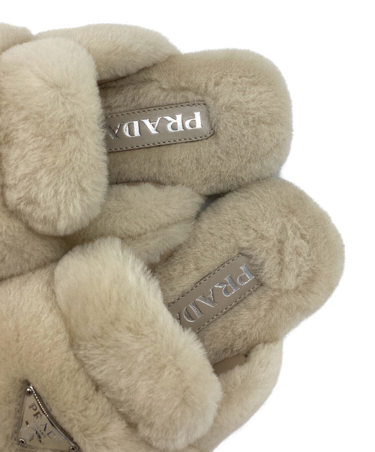 PRADA ベージュ ミュール 中古・古着通販】PRADA (プラダ) ミュール ベージュ サイズ:SIZE 23.5