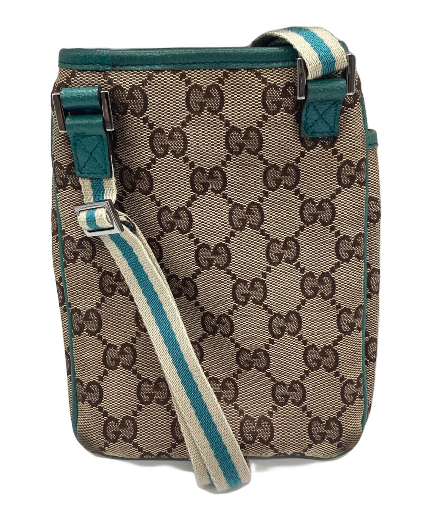 中古・古着通販】GUCCI (グッチ) ショルダーポーチ ブラウン×グリーン 