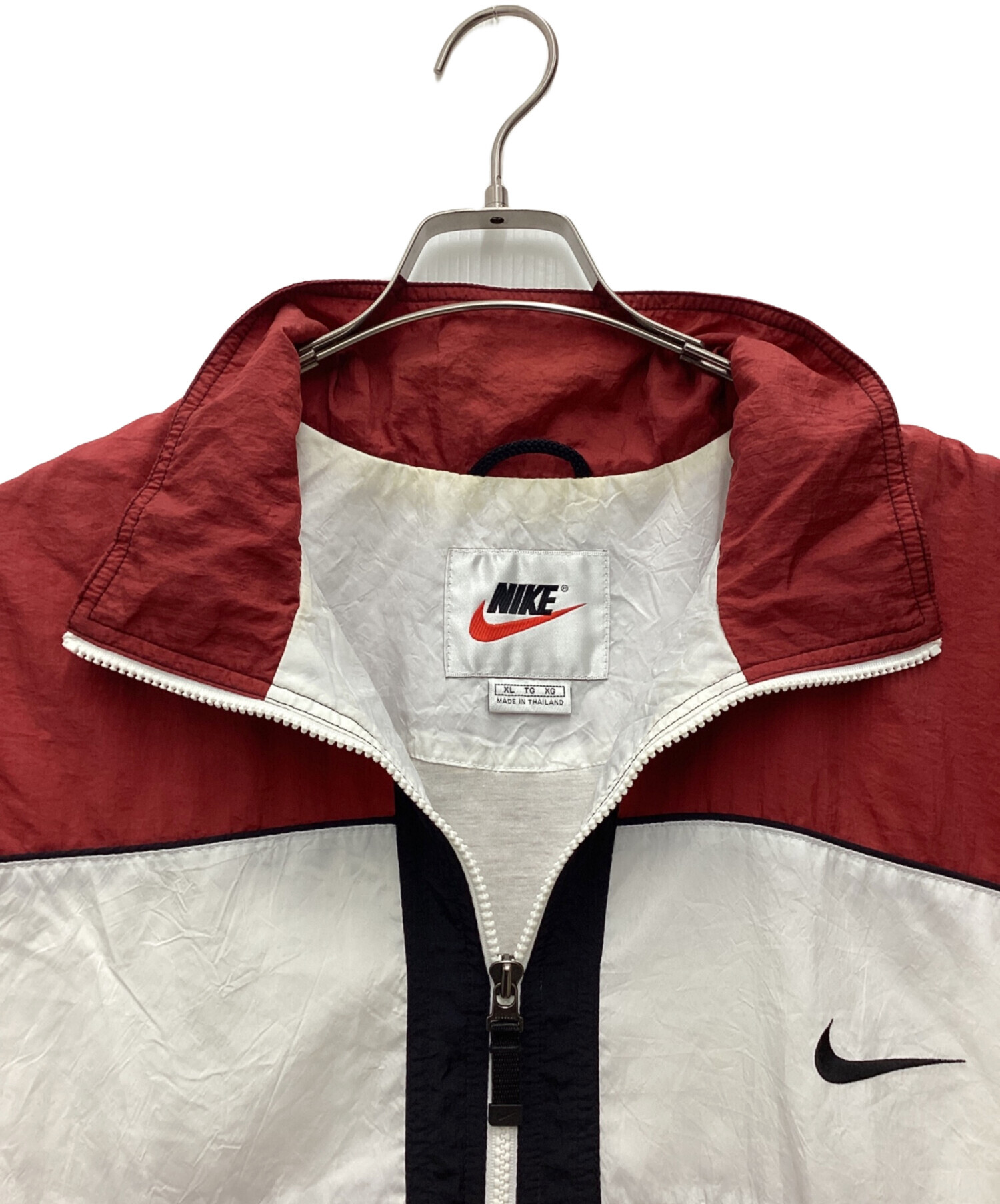 中古・古着通販】NIKE (ナイキ) ナイロンジャケット 銀タグ 90s レッド