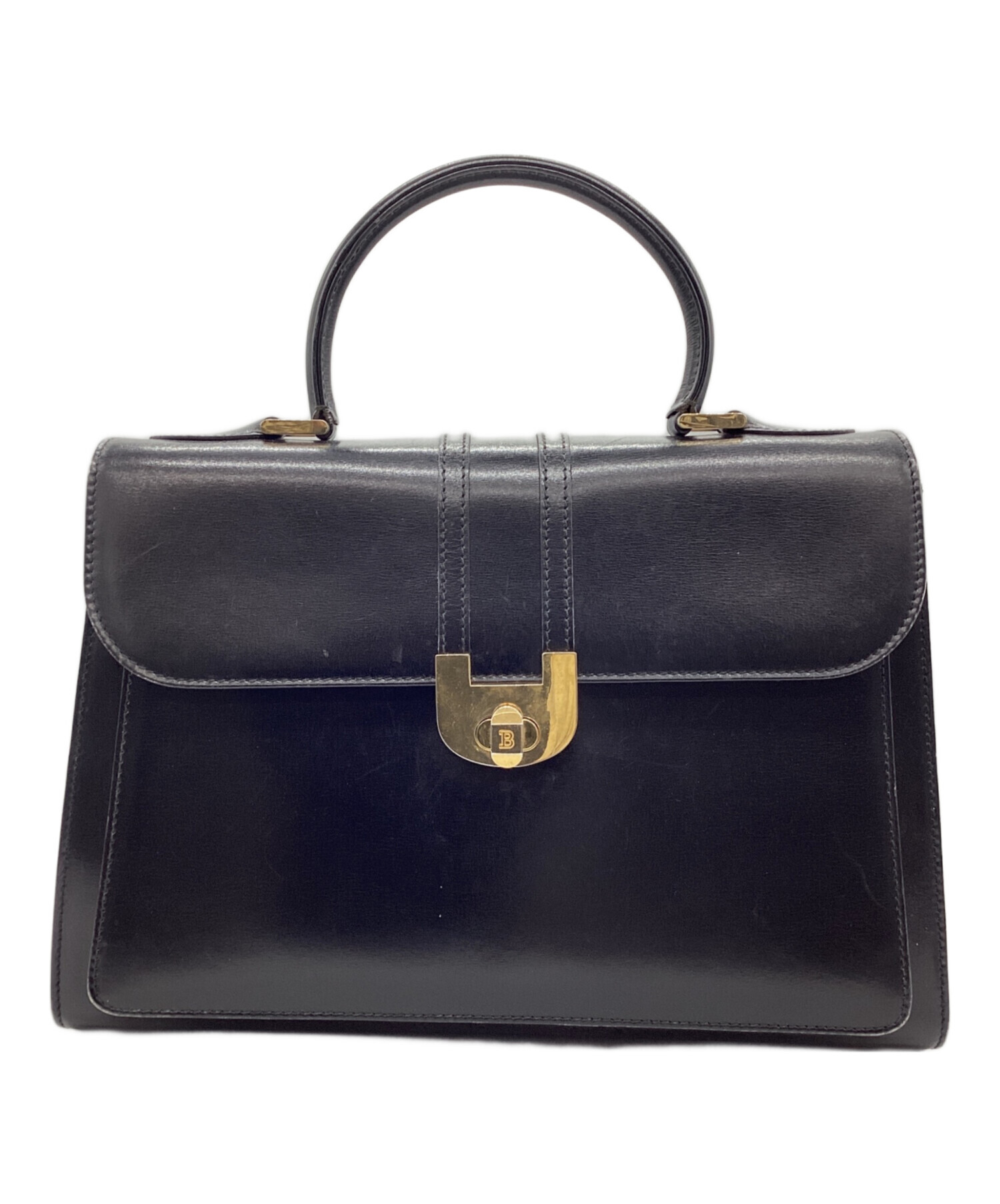 中古・古着通販】BALLY (バリー) ハンドバッグ ブラック×ゴールド