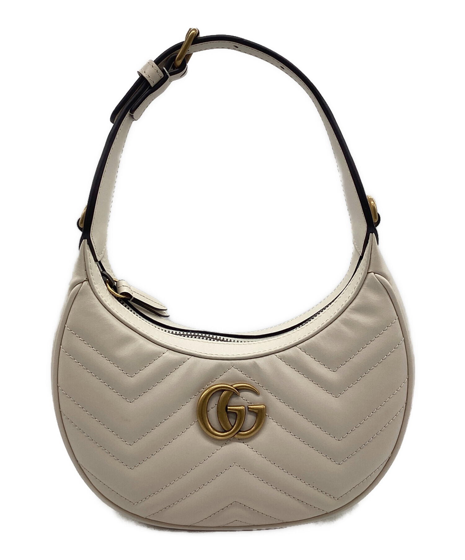 中古・古着通販】GUCCI (グッチ) ハーフムーンバッグ GGマーモント