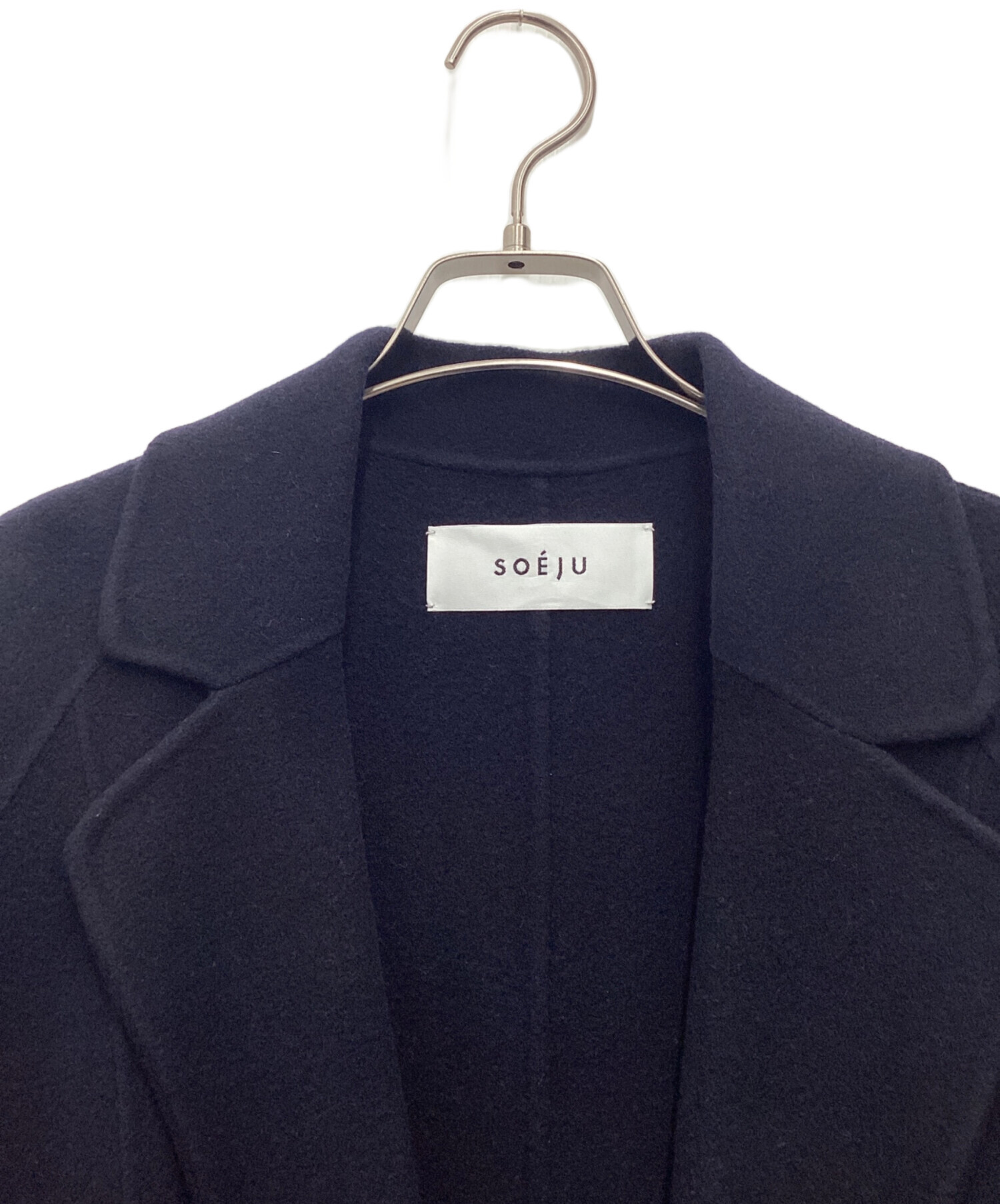 中古・古着通販】SOEJU (ソージュ) ウールリバーローブコート ネイビー