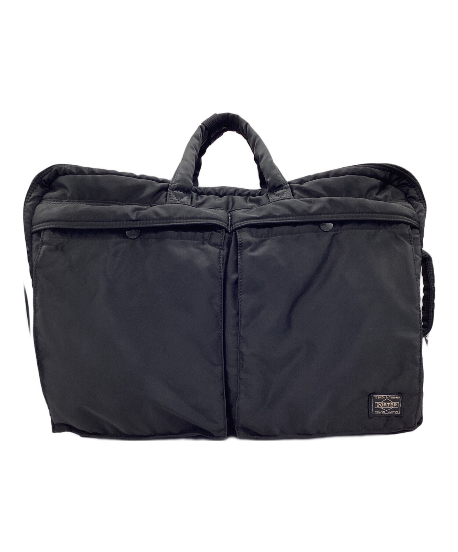 再値下げ！　中古品　PORTER タンカー　ブラックナイロンブリーフケース 中古・古着通販】PORTER (ポーター) 3WAY BRIEFCASE ブリーフケース