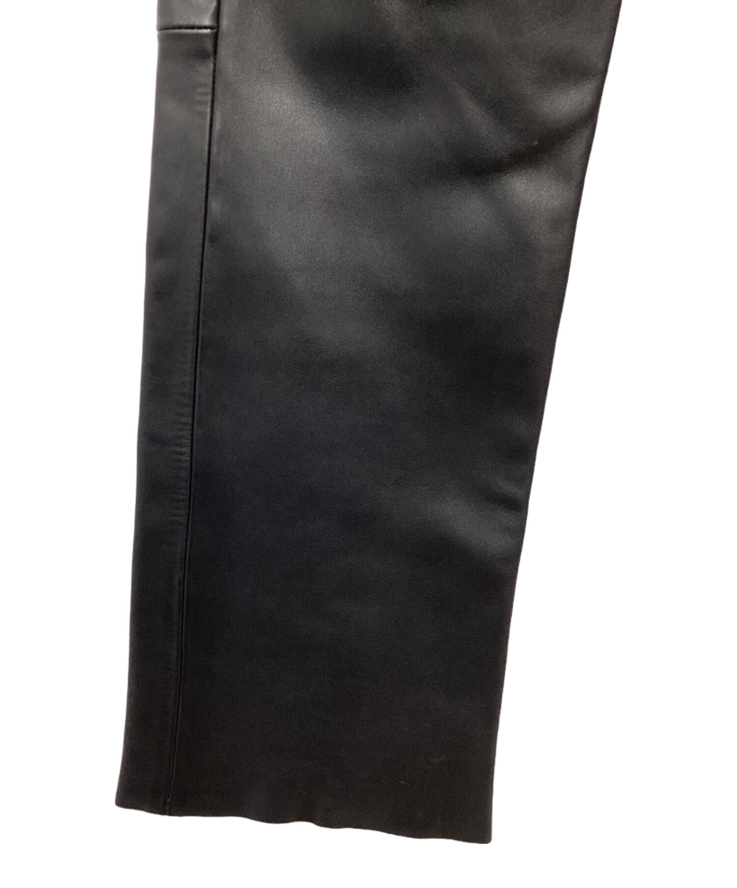中古・古着通販】kadoya (カドヤ) レザーパンツ ブラック サイズ:SIZE