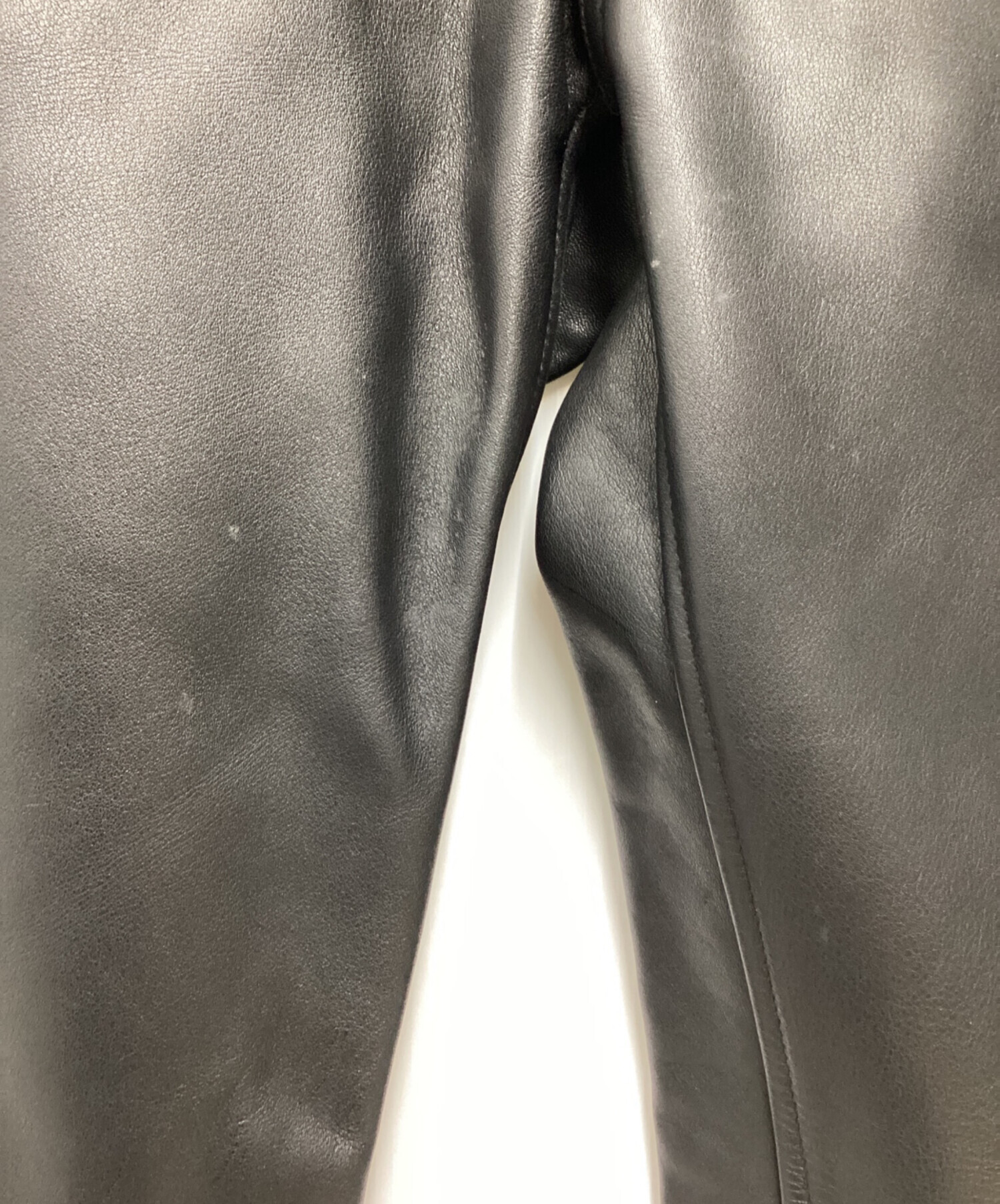 中古・古着通販】kadoya (カドヤ) レザーパンツ ブラック サイズ:SIZE