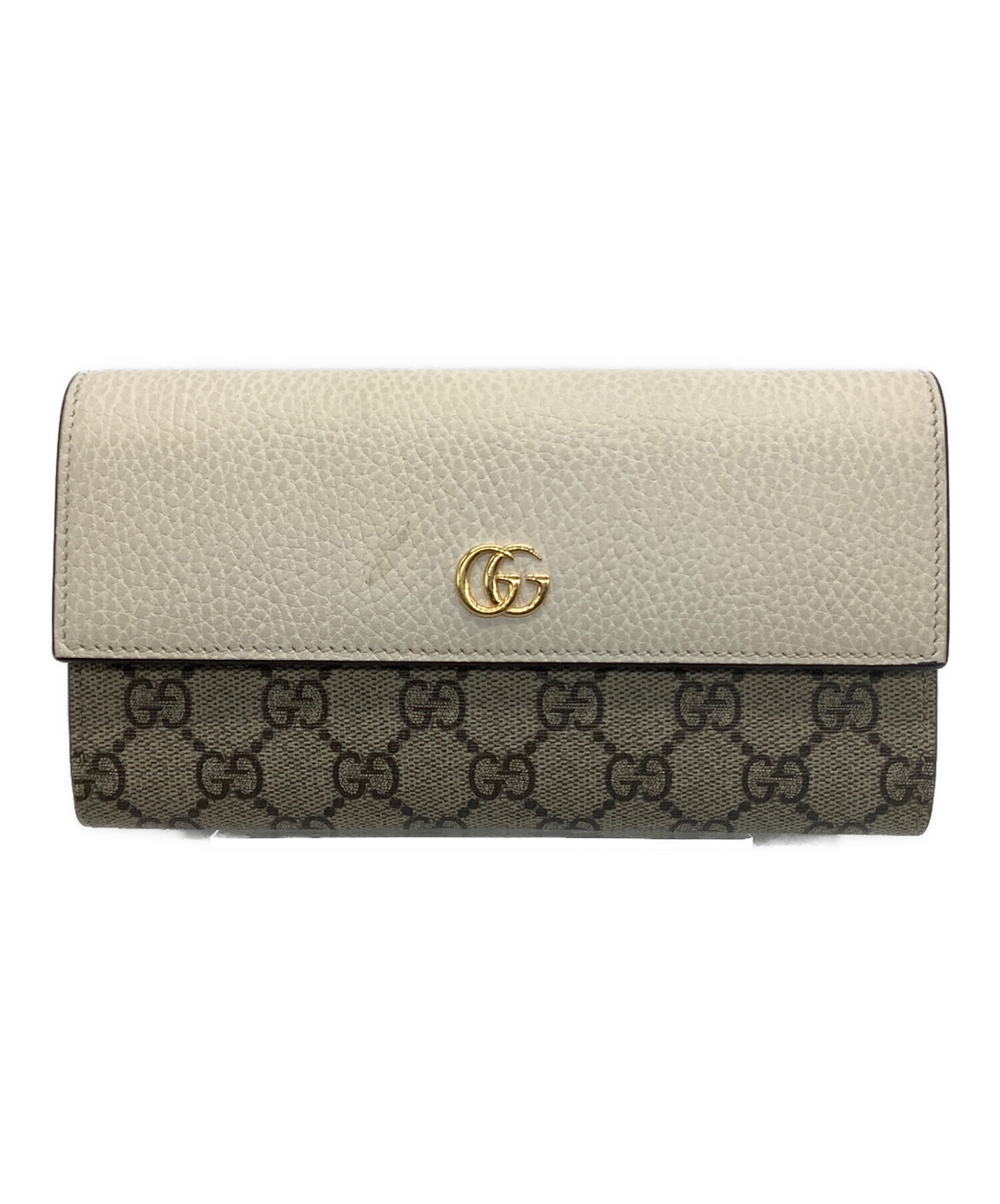 中古・古着通販】GUCCI (グッチ) 長財布 ダブルG アイボリー｜ブランド 