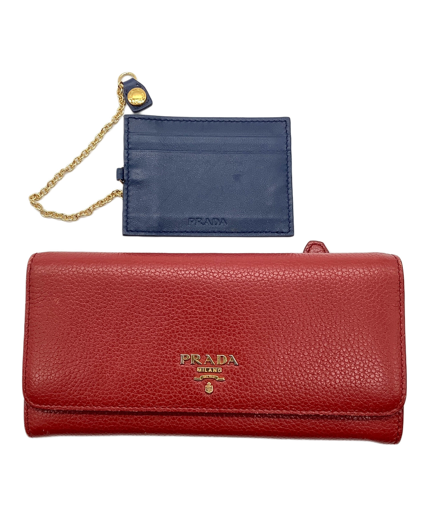 中古・古着通販】PRADA (プラダ) サフィアーノ長財布 レッド｜ブランド 