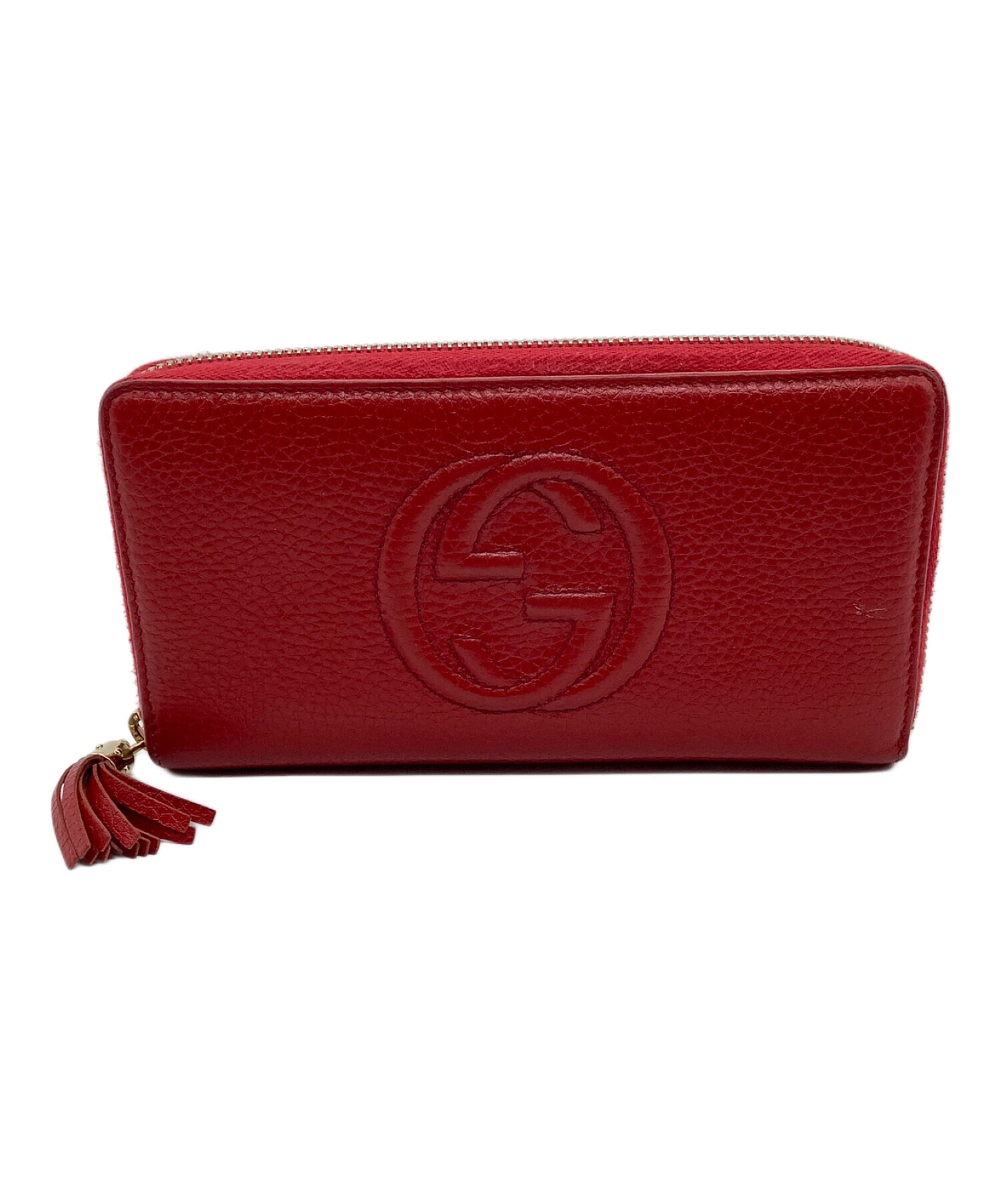 中古・古着通販】GUCCI (グッチ) 長財布 インターロッキングG レッド