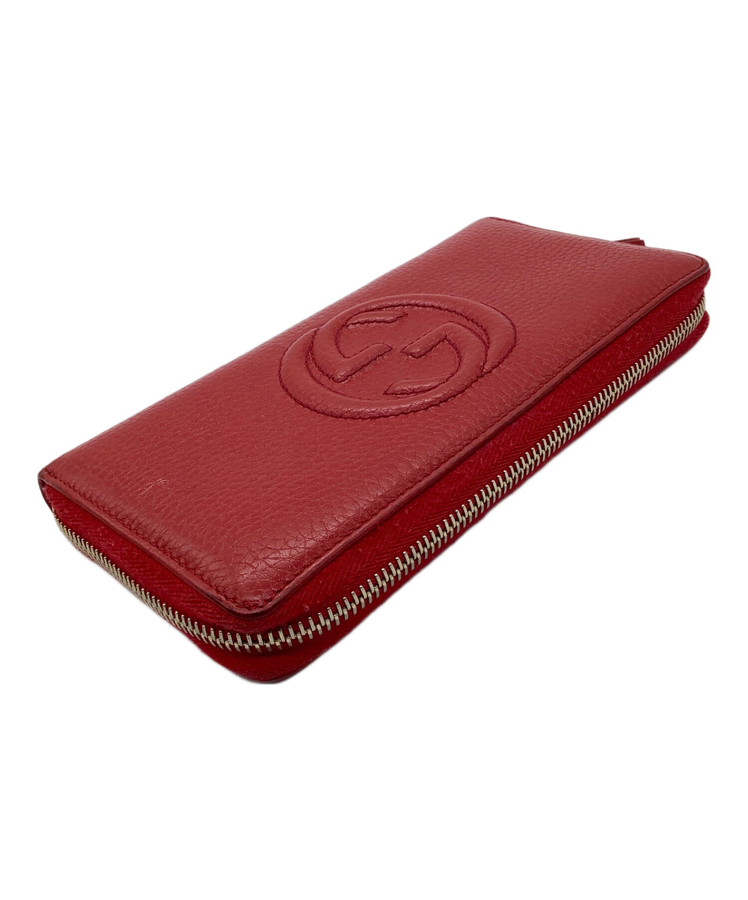 中古・古着通販】GUCCI (グッチ) 長財布 インターロッキングG レッド 