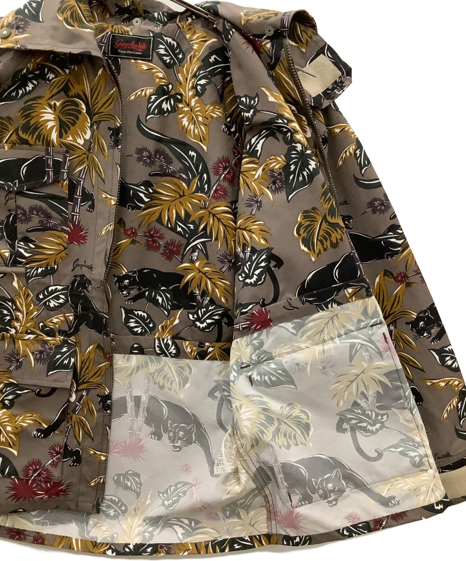新品タグ付き GANGSTERVILLE 総柄 マウンテンパーカー Sサイズ 中古・古着通販】GANGSTERVILLE (ギャングスタービル) JUNGLE PANTHER