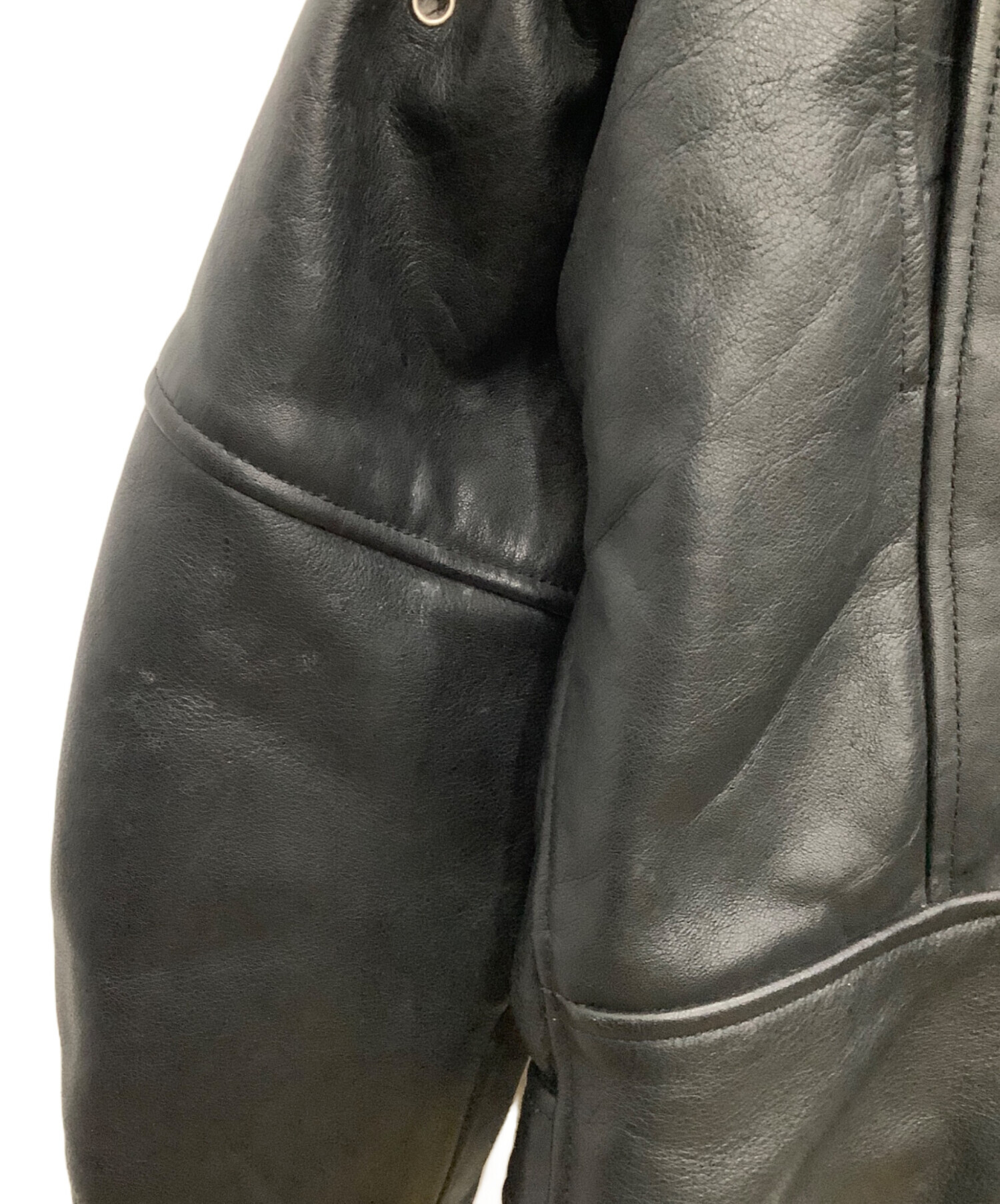 Harley-Davidson ブラックレザーダブルライダースジャケット 中古・古着通販】HARLEY-DAVIDSON (ハーレーダビッドソン) ダブル