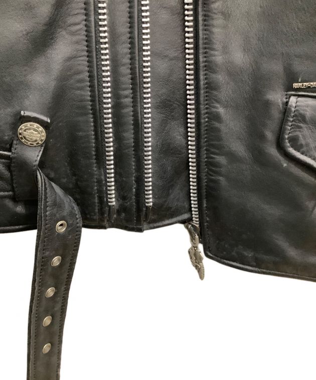 Harley-Davidson 黒 レザーダブルライダースジャケット HARLEY DAVIDSON◇ダブルライダースジャケット/L/レザー/BLK