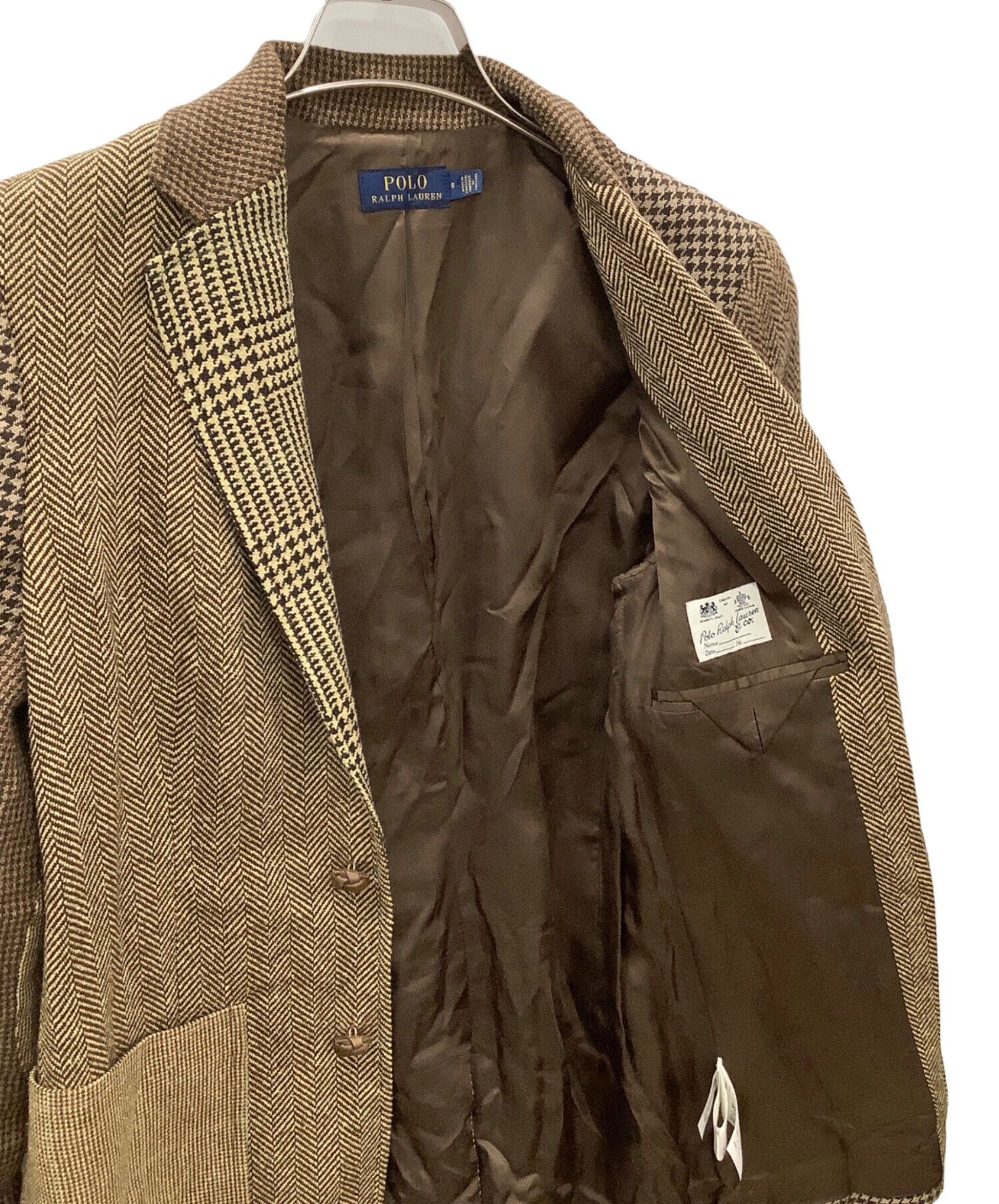 ポロラルフローレン現行タグ　コットンテーラードジャケット　茶　M相当 中古・古着通販】POLO RALPH LAUREN (ポロ・ラルフローレン) 90's