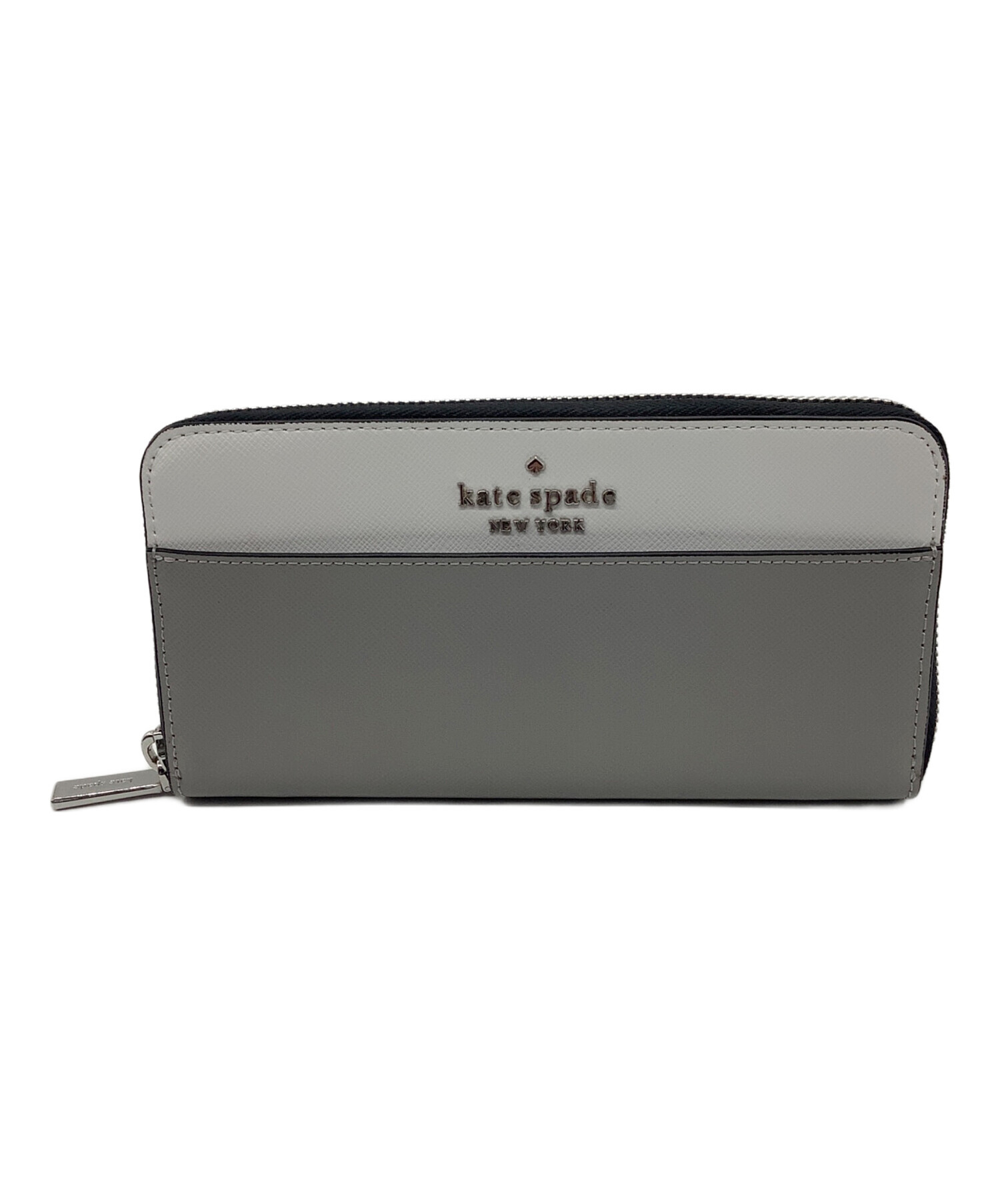 中古・古着通販】Kate Spade (ケイトスペード) 長財布 グレー×ホワイト 