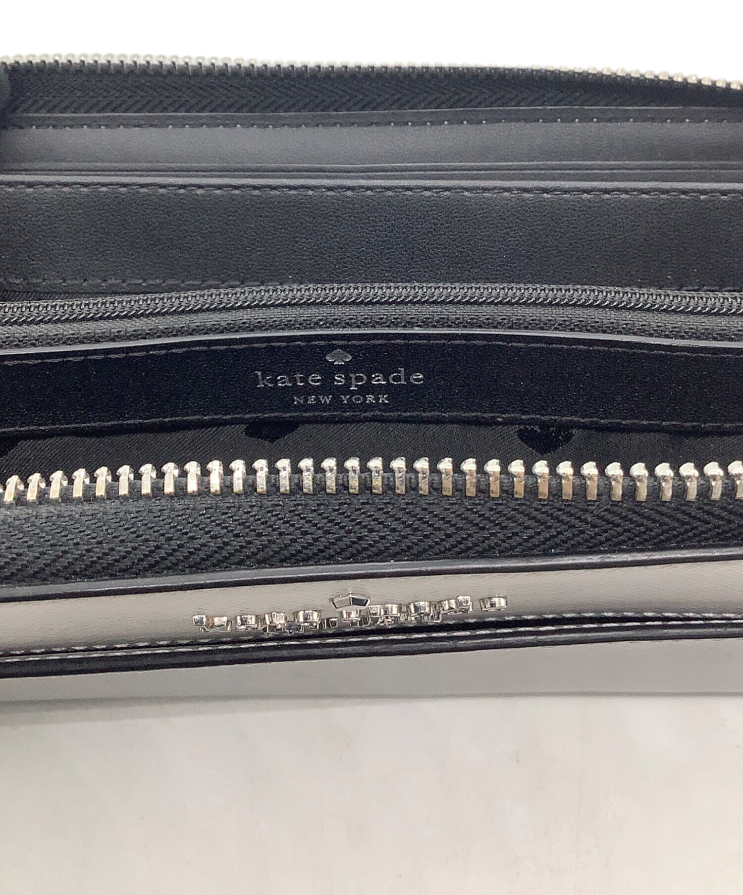 中古・古着通販】Kate Spade (ケイトスペード) 長財布 グレー×ホワイト 