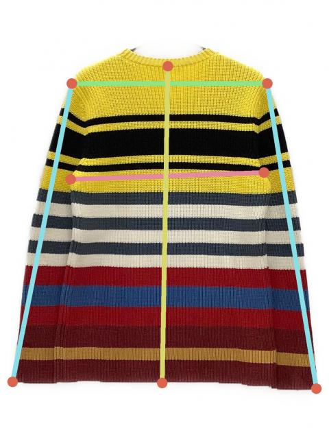 LOEWE ロエベ　マルチカラーストライプニットセーター 中古・古着通販】LOEWE (ロエベ) マルチボーダーニット マルチカラー