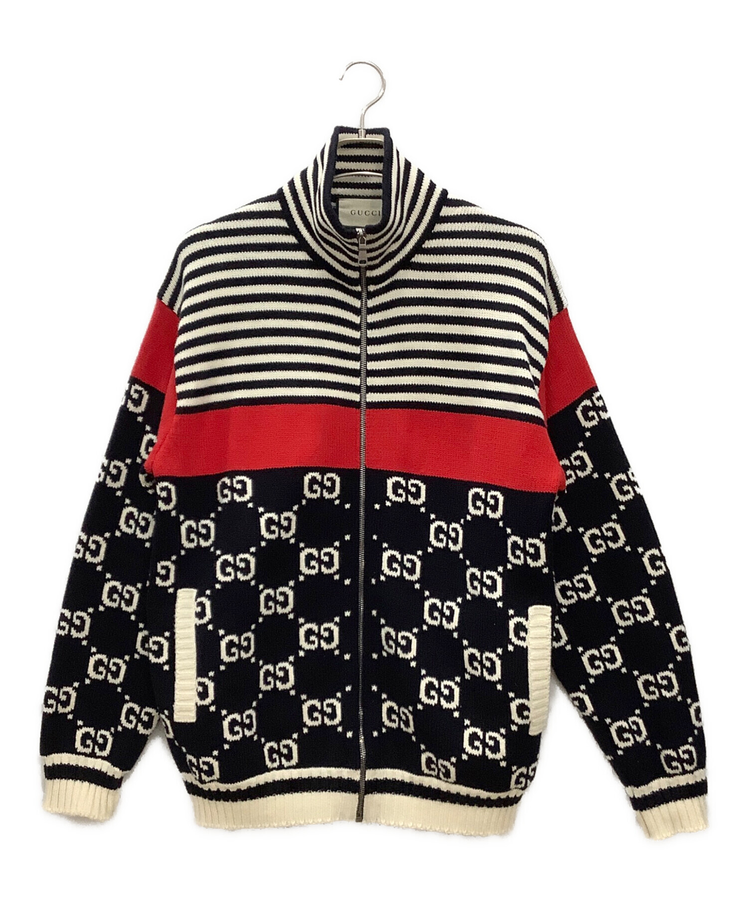 中古・古着通販】GUCCI (グッチ) ニットパーカー ベージュ サイズ:L 
