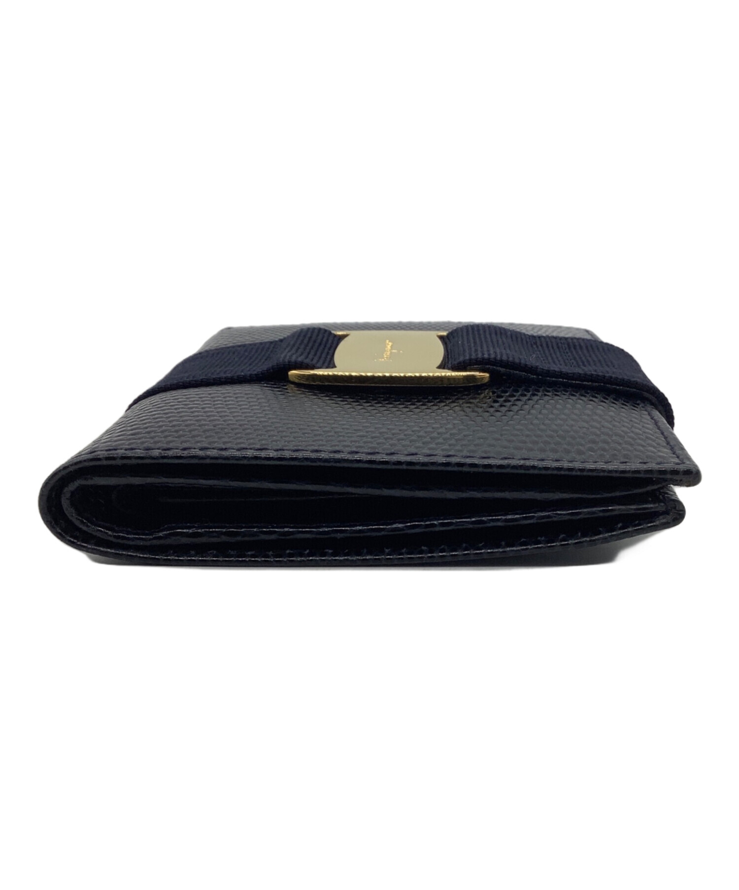 中古・古着通販】Ferragamo (フェラガモ) 2つ折り財布 ブラック  