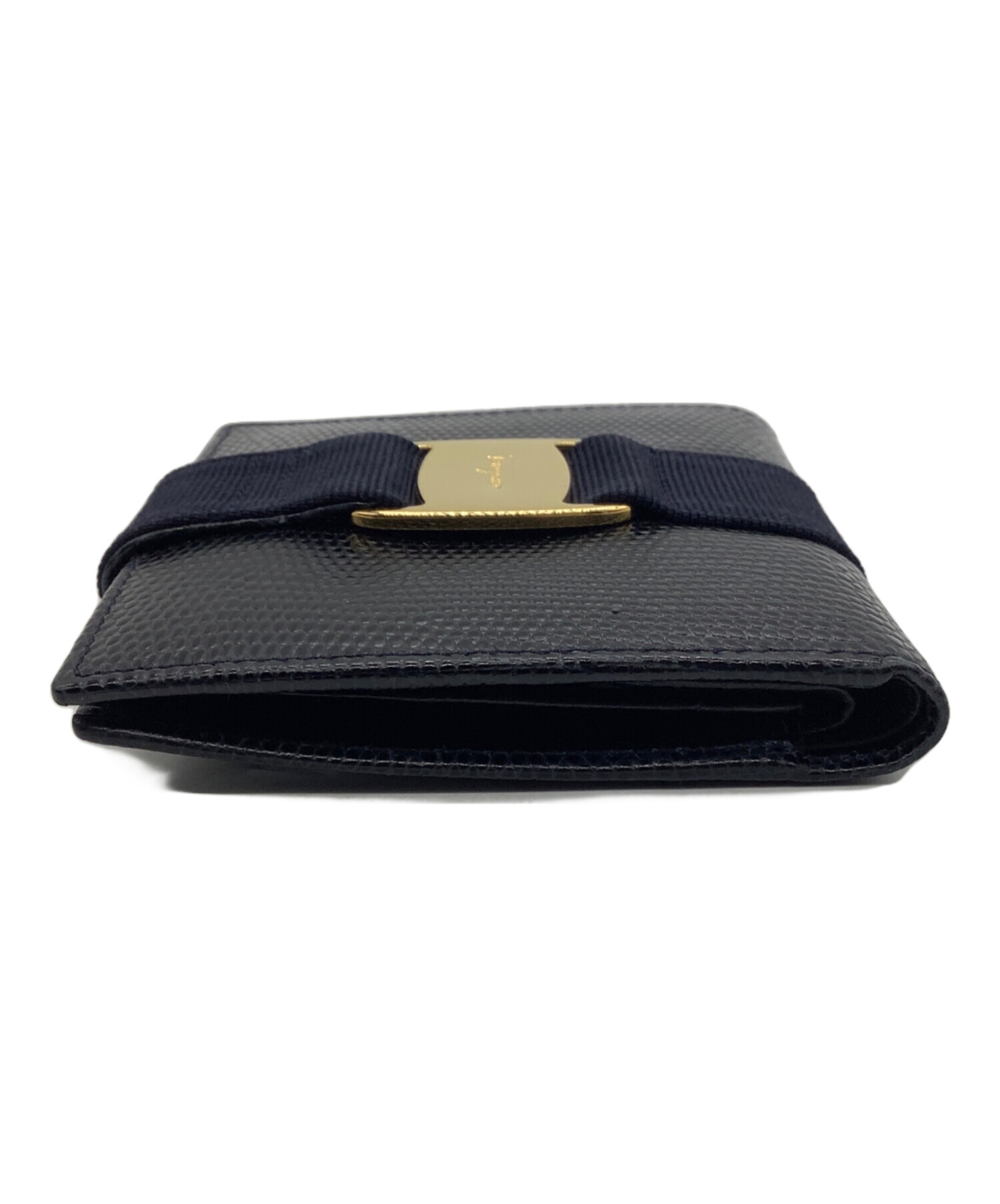 中古・古着通販】Ferragamo (フェラガモ) 2つ折り財布 ブラック 