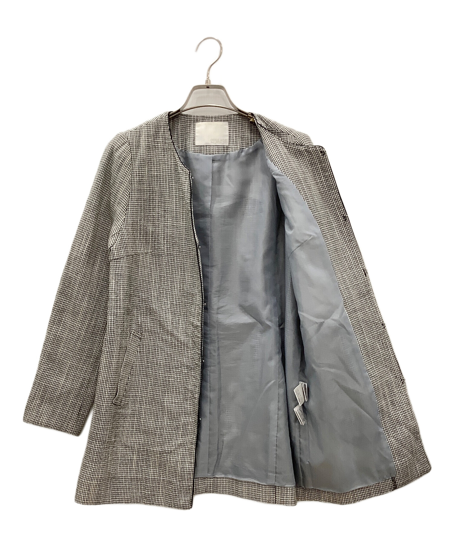 Many コラージュ　未使用に近い 中古・古着通販】COLLAGE (コラージュ) ノーカラーコートCOLLAGE