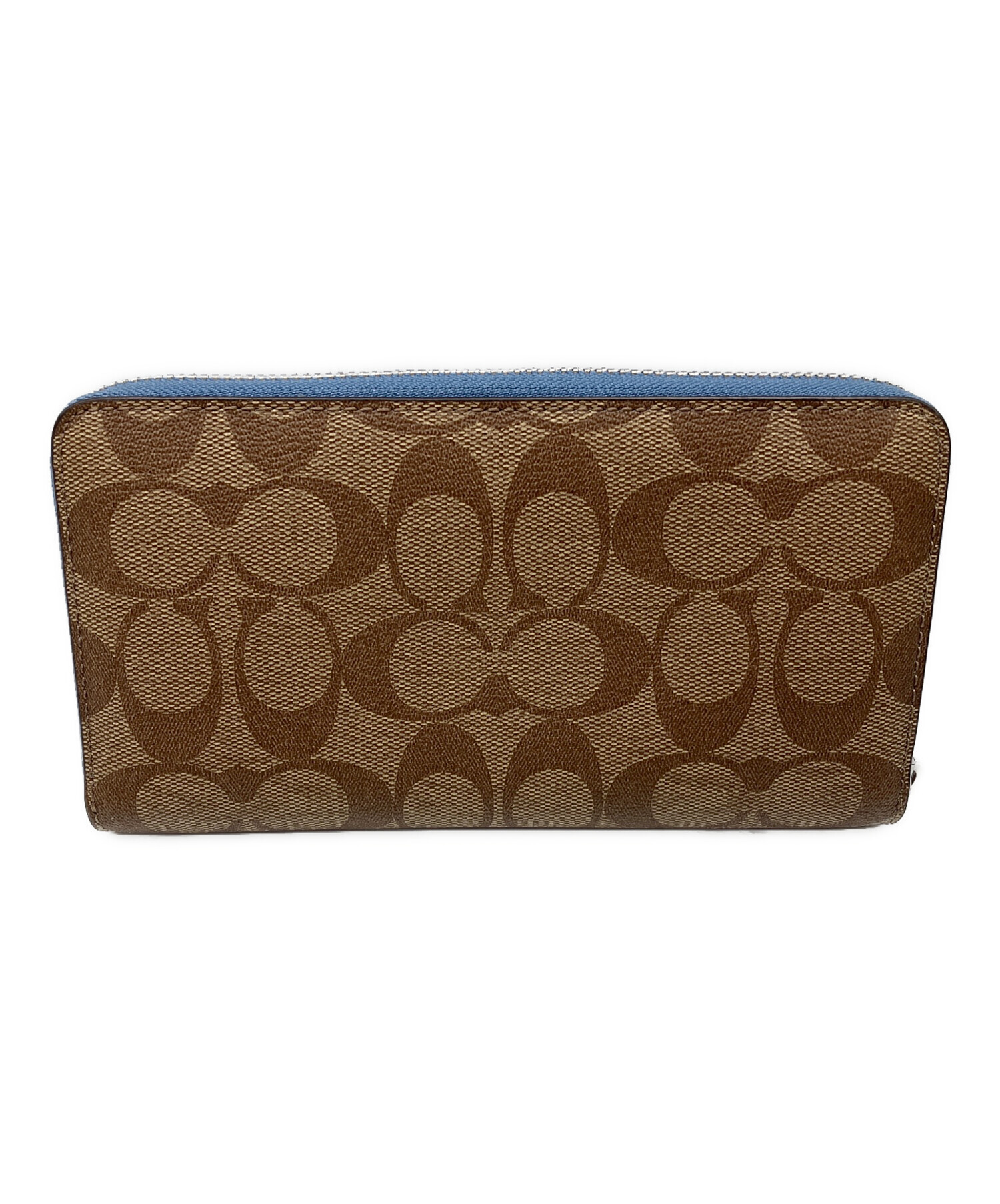 【新品未使用品】COACH ラウンドファスナー 長財布 ブルー×ベージュ 中古・古着通販】COACH (コーチ) ラウンドファスナー財布 COACH ブルー