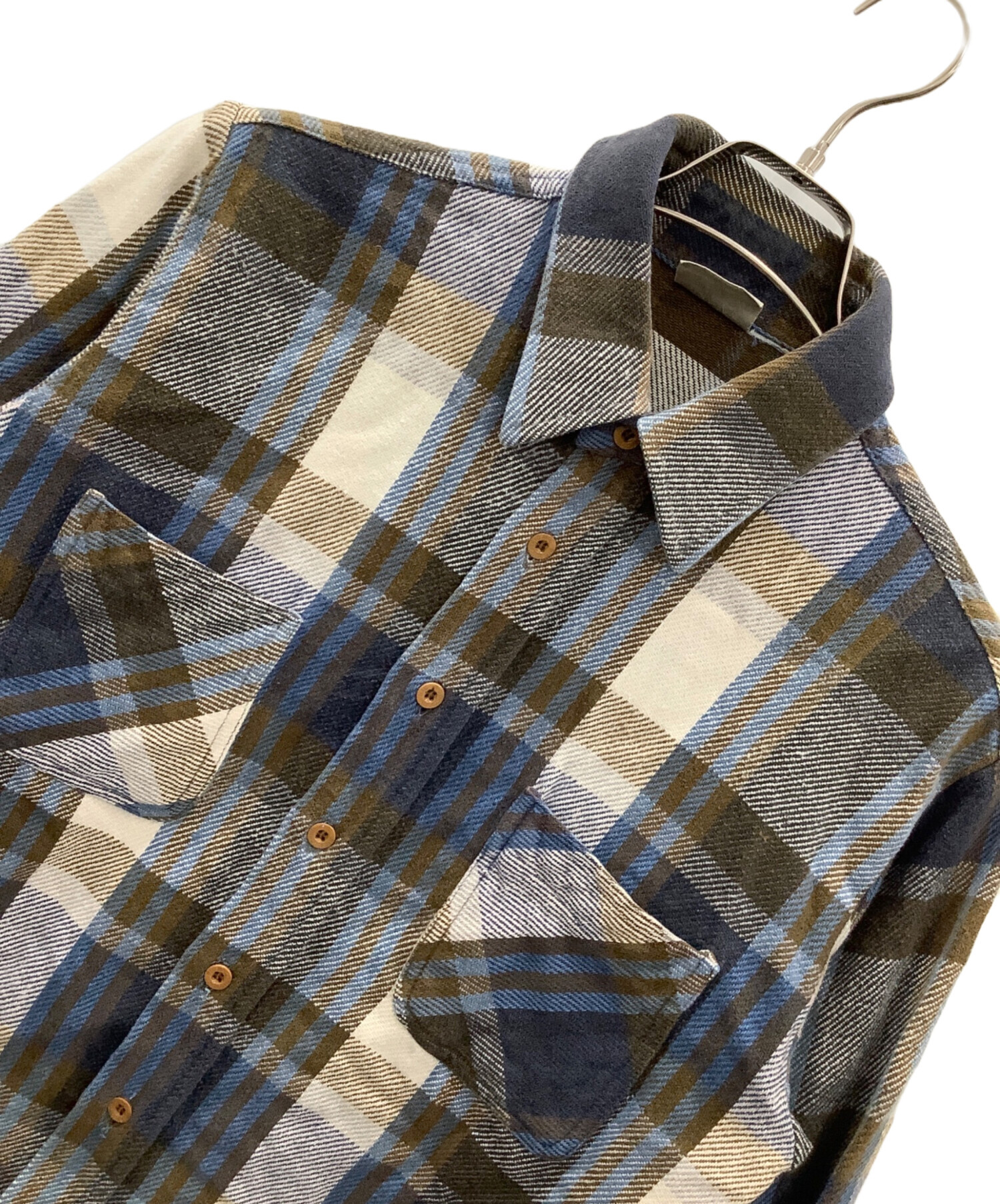 中古・古着通販】big mac (ビッグマック) ネルシャツ ブラウン×ブルー