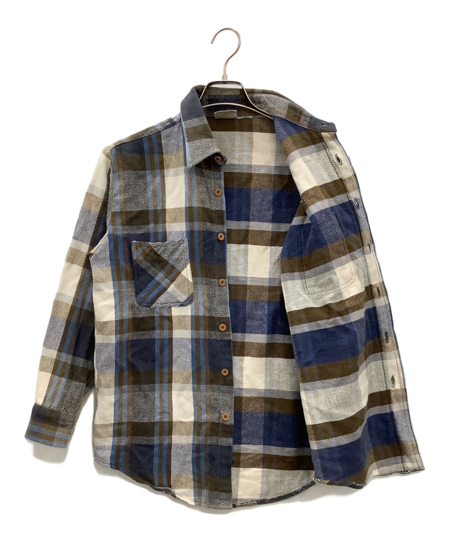 BIG MAC ビッグマック カジュアルシャツ メンズ 【古着】【中古】 中古・古着通販】big mac (ビッグマック) ネルシャツ ブラウン×ブルー