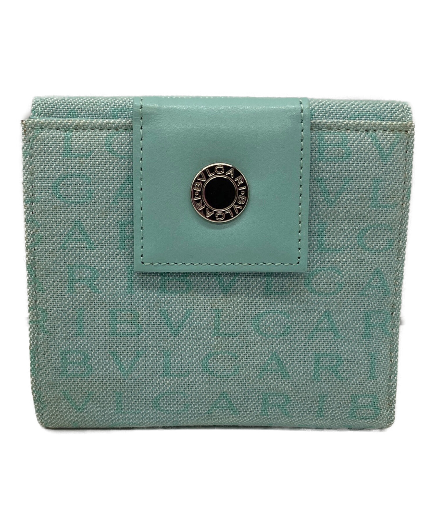 未使用品 BVLGARI L字ファスナーウォレット ミントグリーン 619 中古・古着通販】BVLGARI (ブルガリ) Wホック財布 ミントグリーン