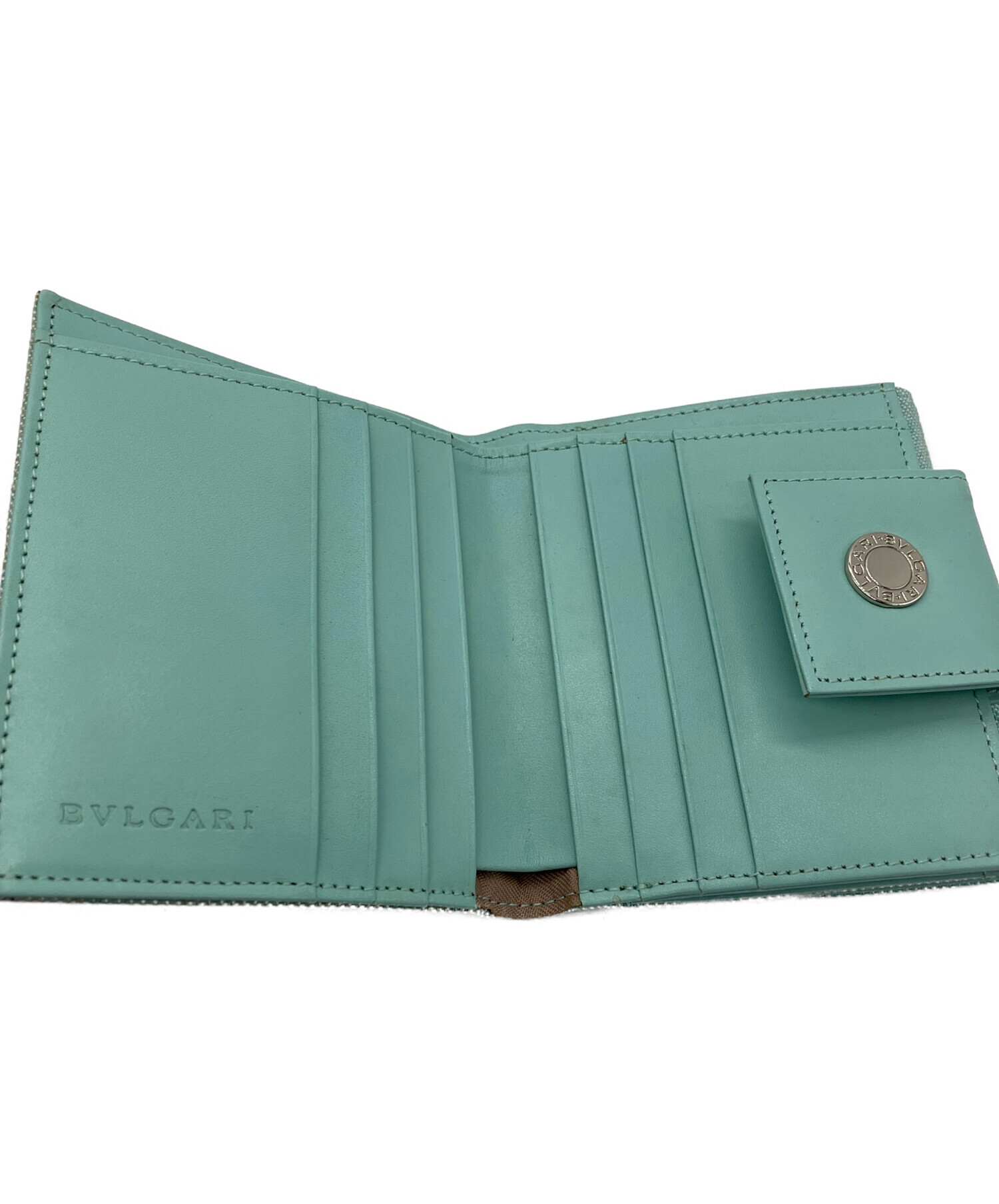 中古・古着通販】BVLGARI (ブルガリ) Wホック財布 ミントグリーン