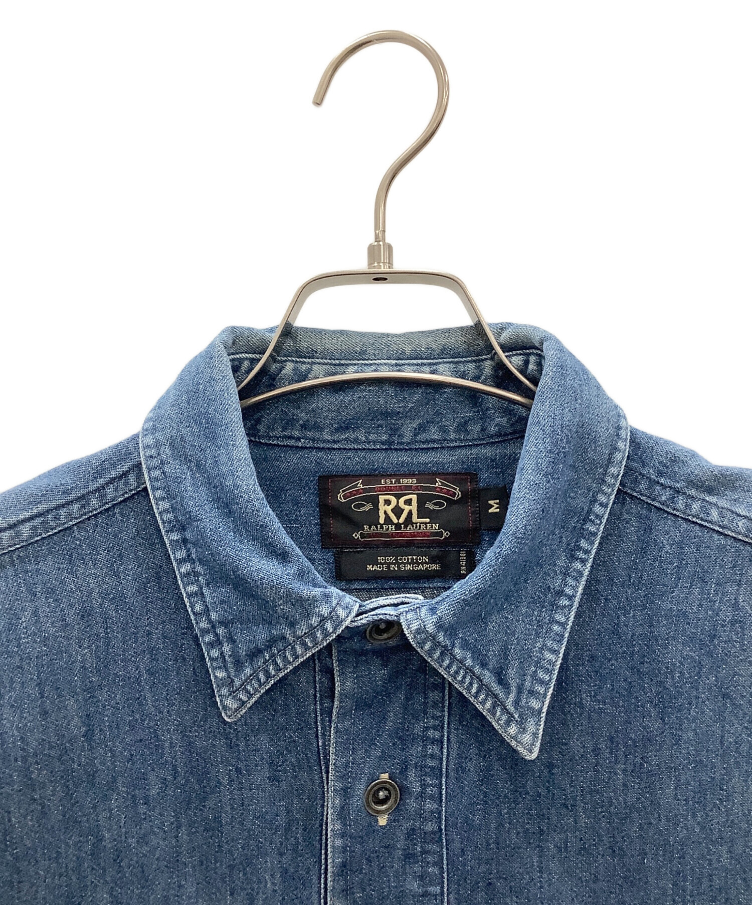 RRL インディゴプルオーバーシャツ　新品未使用 Ralph Lauren Cotton Pullover L/S Shirt INDIGO ラルフローレン