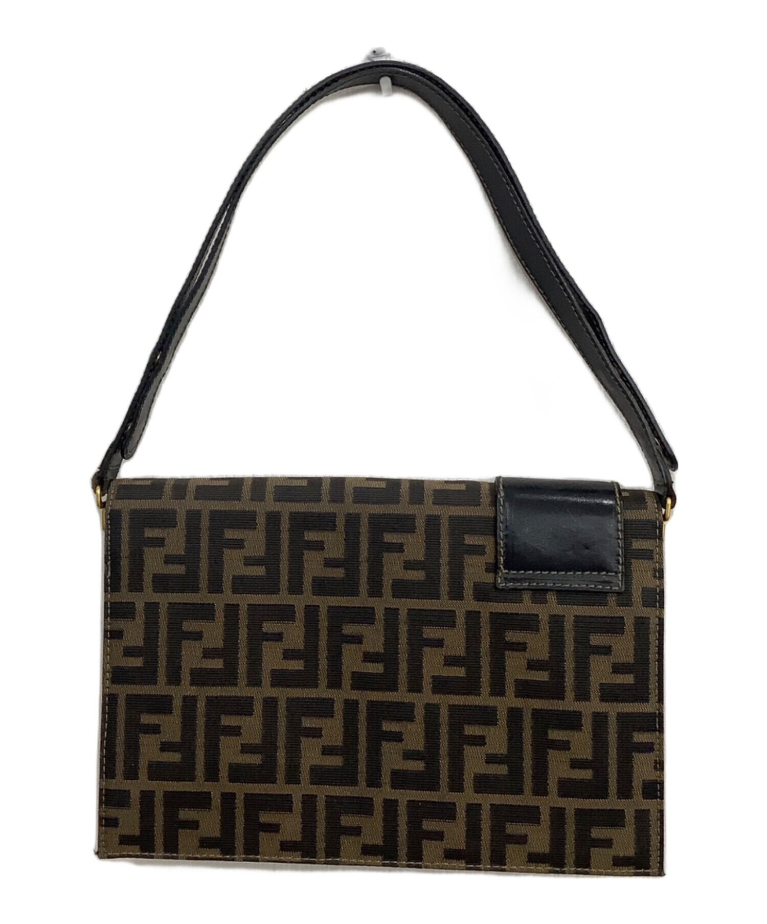 1円 フェンディ セミショルダー バッグ ズッキーノ ナイロンキャンバス レザー ブラウン 茶 保存袋 付属 FENDI 1円 フェンディ FENDI イタリア製 ズッキーノ マンマバケット