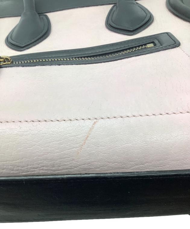 【未使用に近い】CELINE ラージジップ　マルチファンクション　バイカラー 中古・古着通販】CELINE (セリーヌ) CELINE ハンドバッグ マイクロ