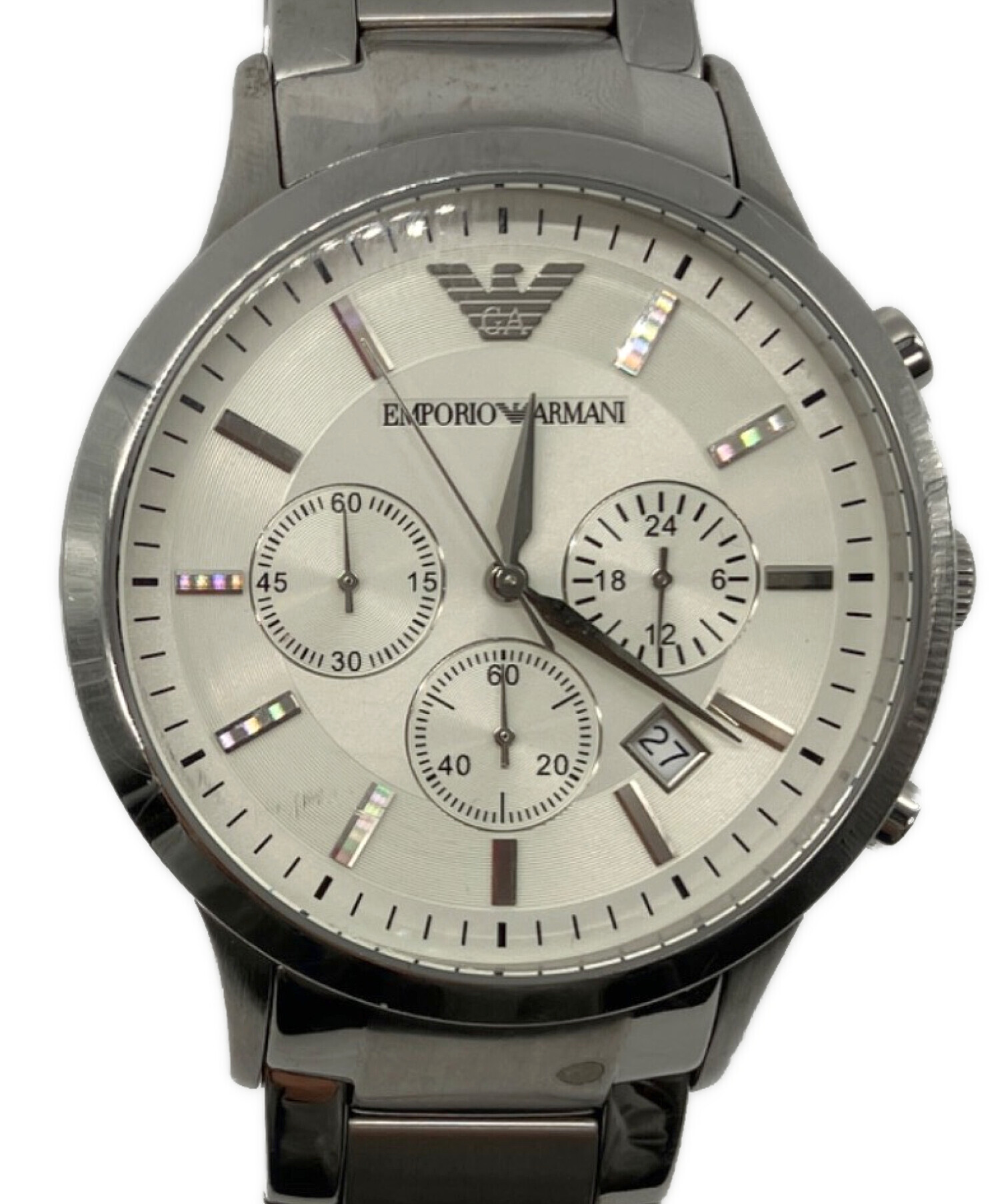 エンポリオ　アルマーニ　シルバー腕時計 中古・古着通販】EMPORIO ARMANI (エンポリオ アルマーニ) 腕時計